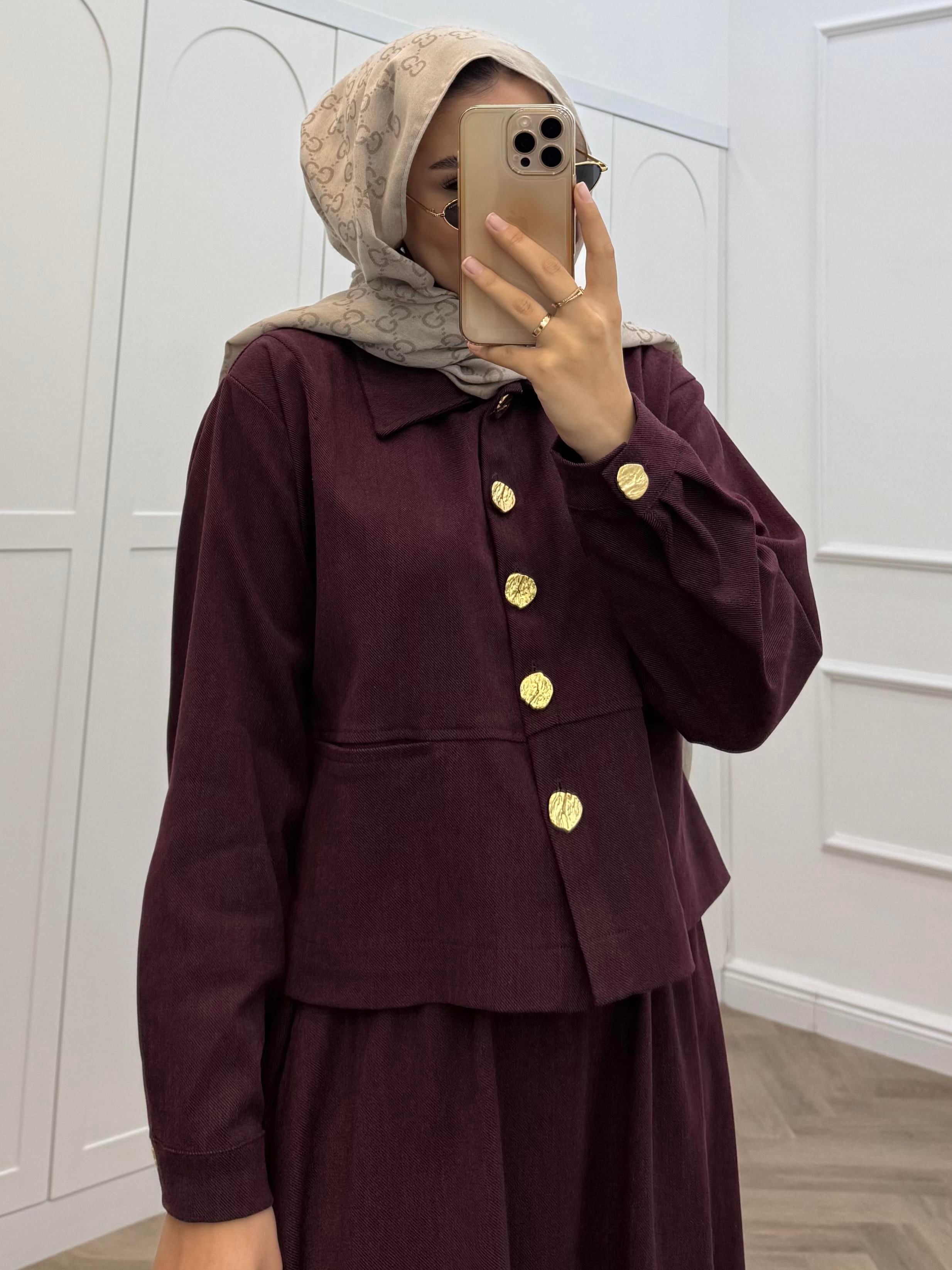 GOLD DÜĞMELİ MODAL TAKIM BORDO