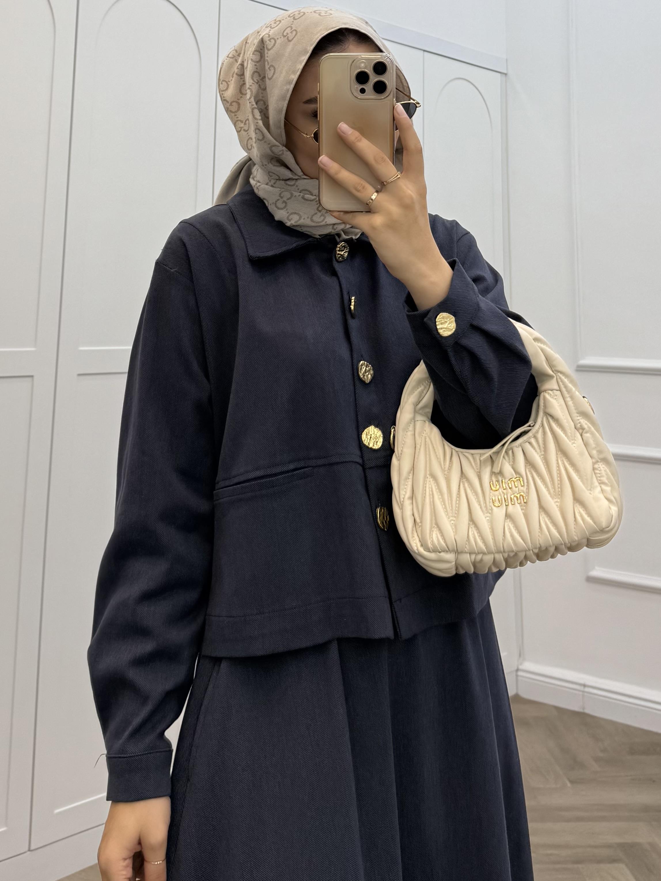 GOLD DÜĞMELİ MODAL TAKIM LACİVERT 