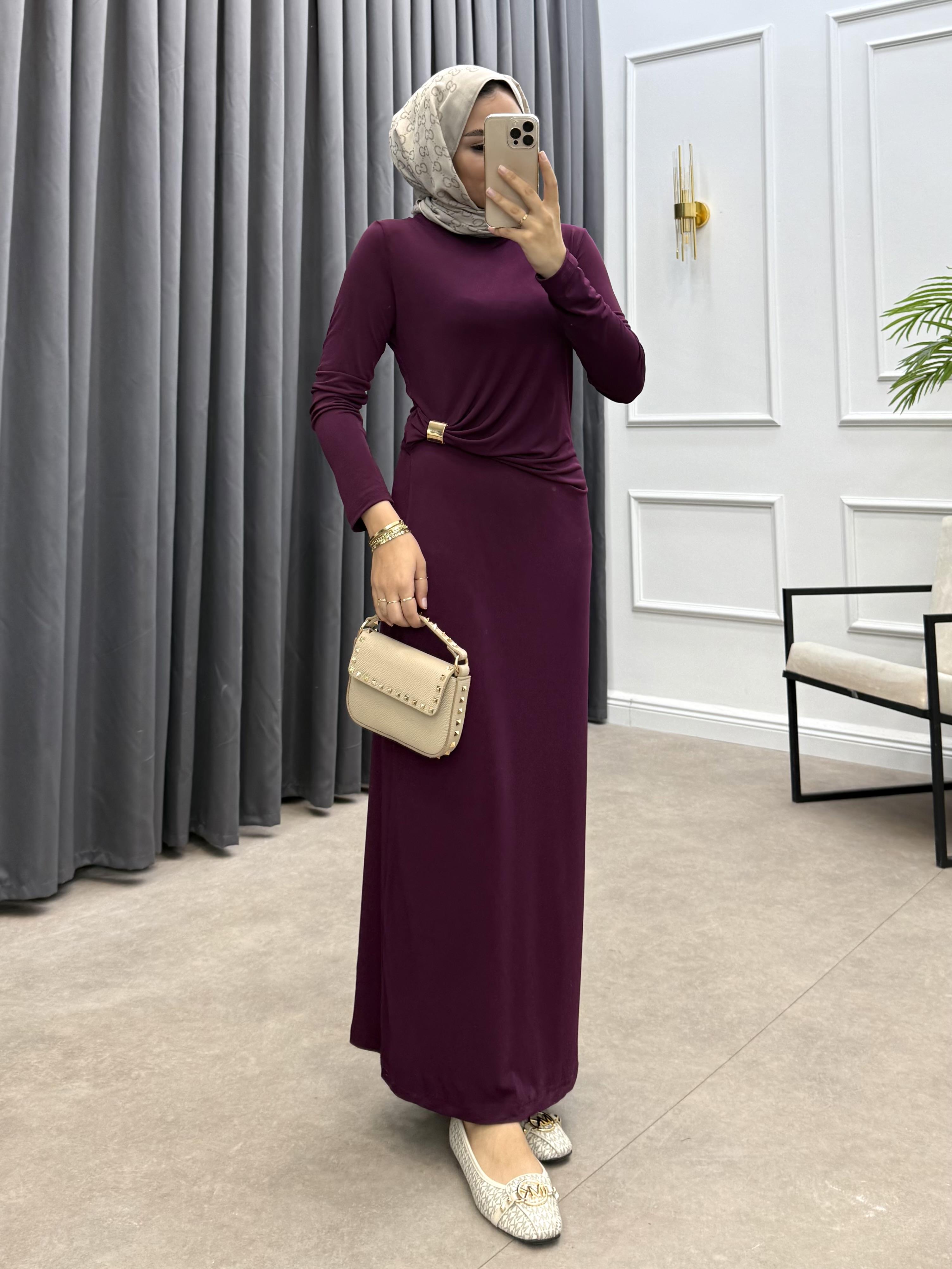 GOLD KARE TOKALI SANDY ELBİSE MÜRDÜM