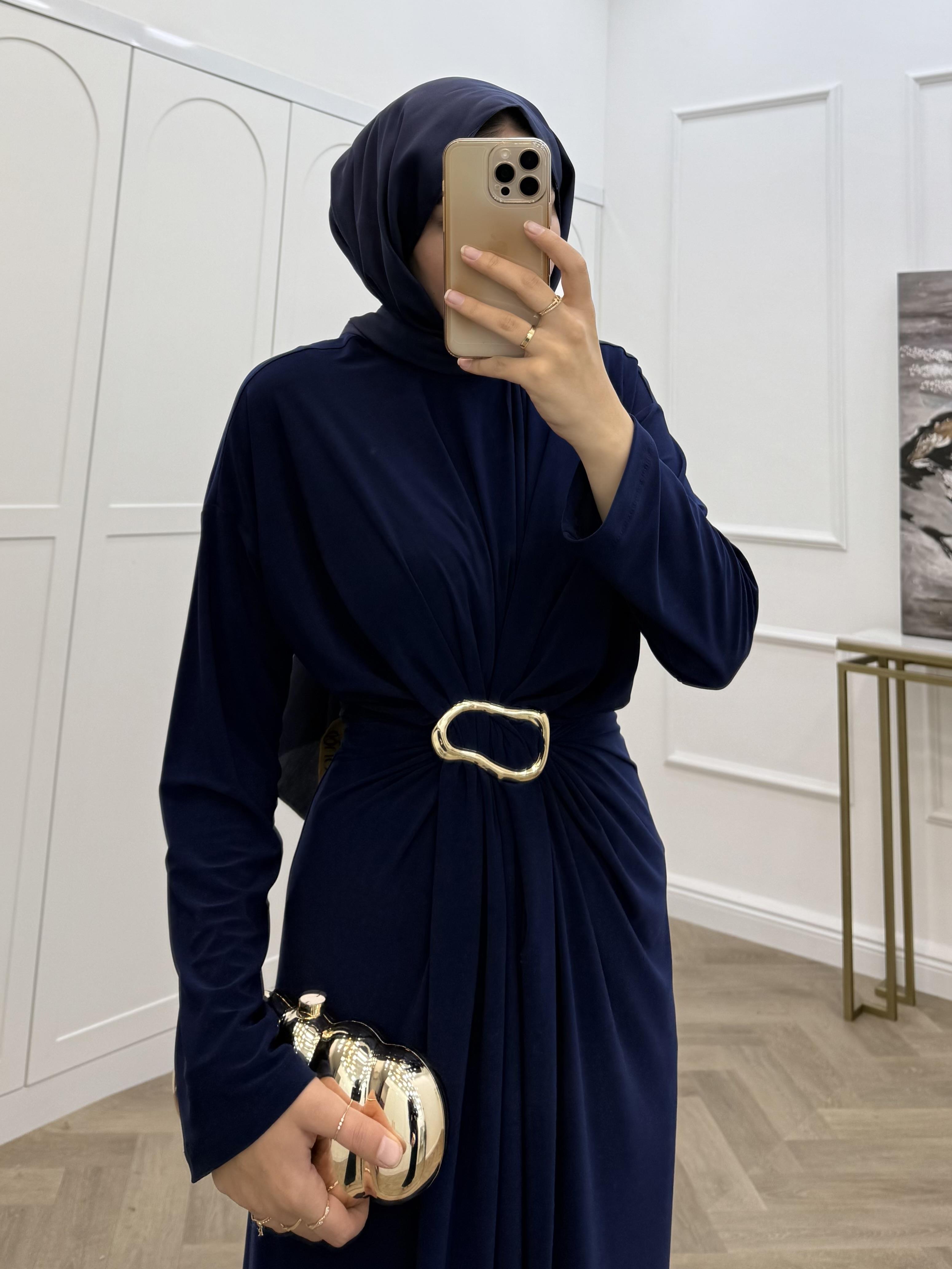 GOLD TOKALI SANDY ELBİSE LACİVERT