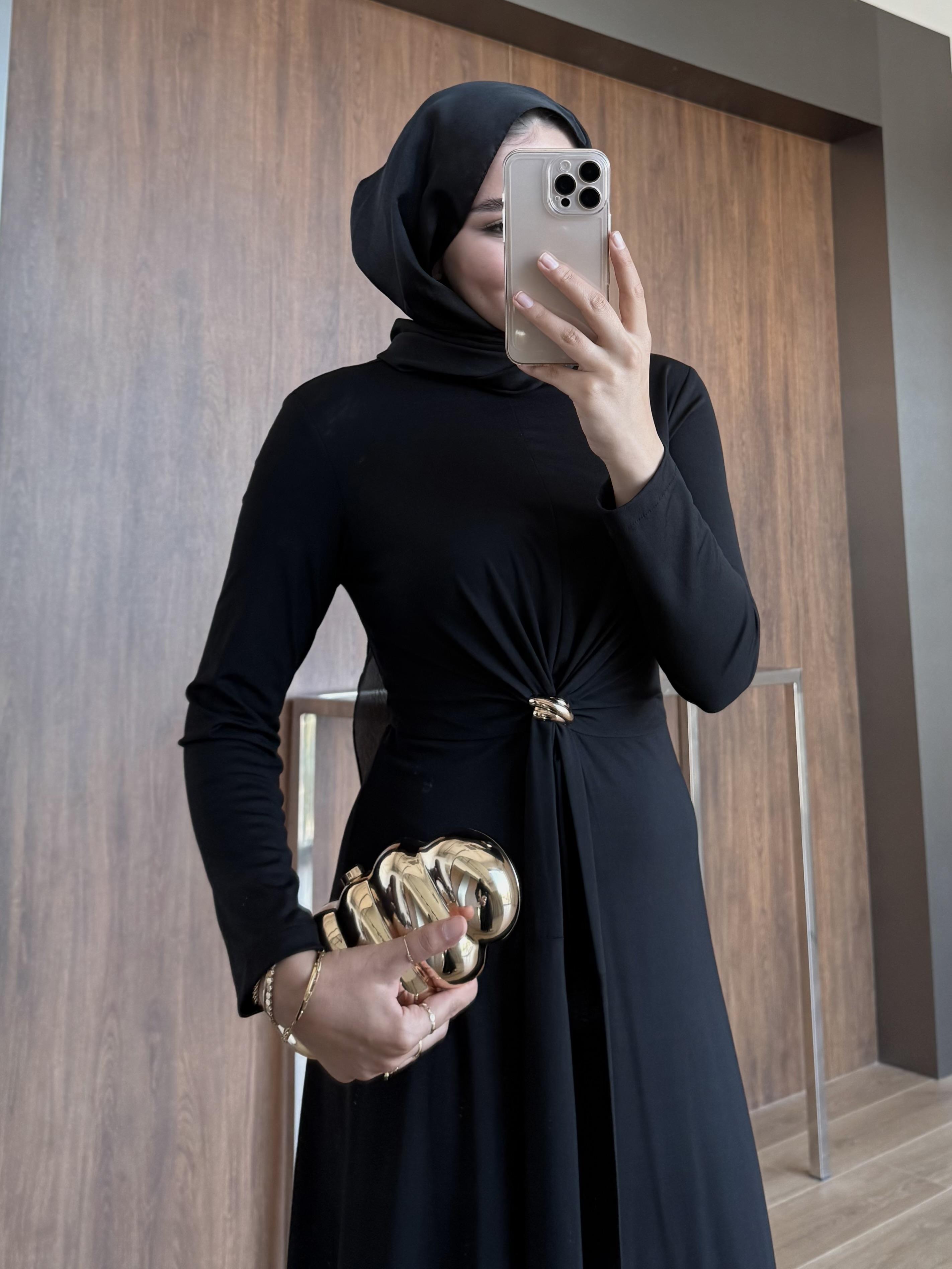GOLD TOKALI SANDY ELBİSE SİYAH