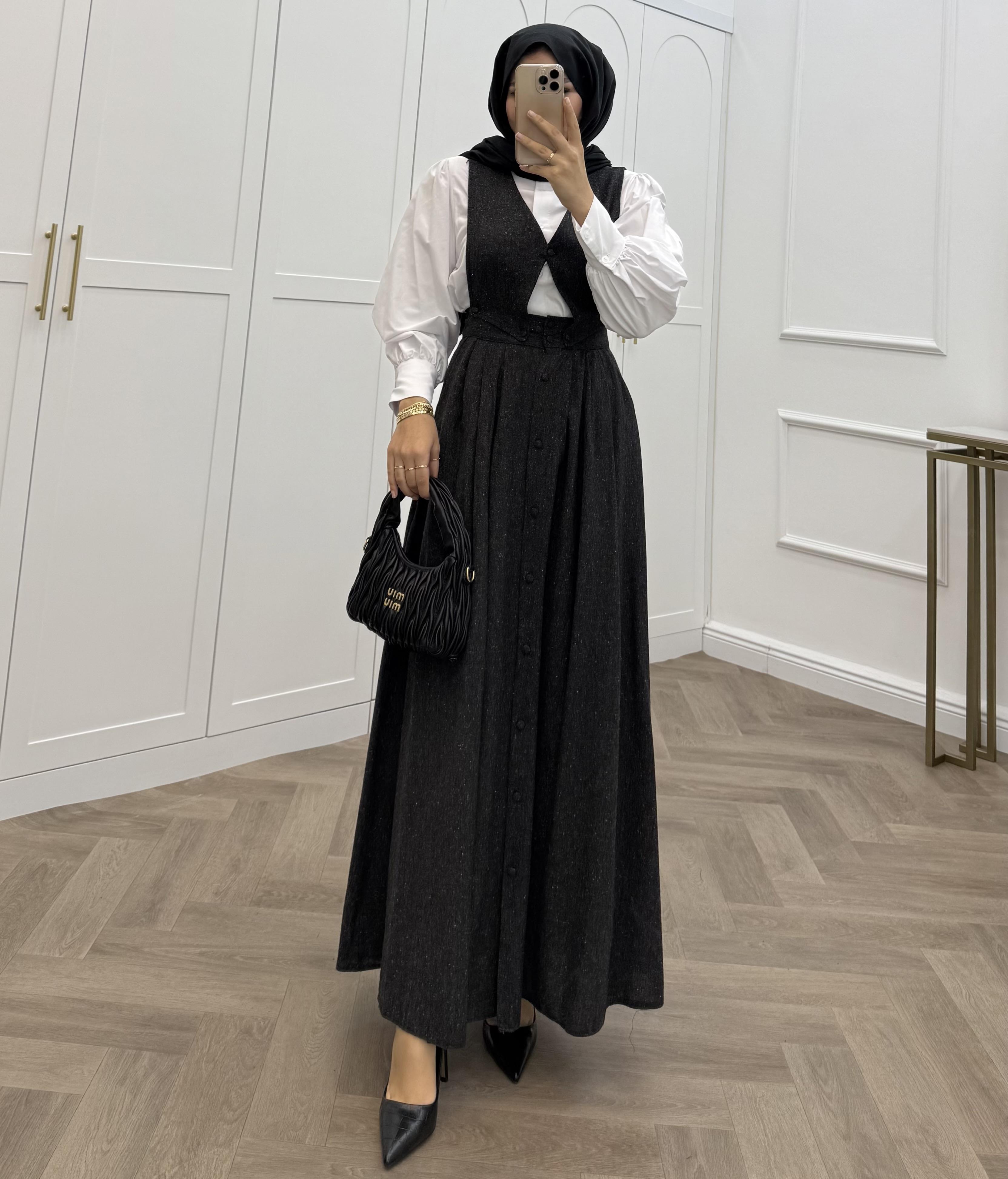 GÖMLEKLİ YELEKLİ TAKIM ANTRASİT