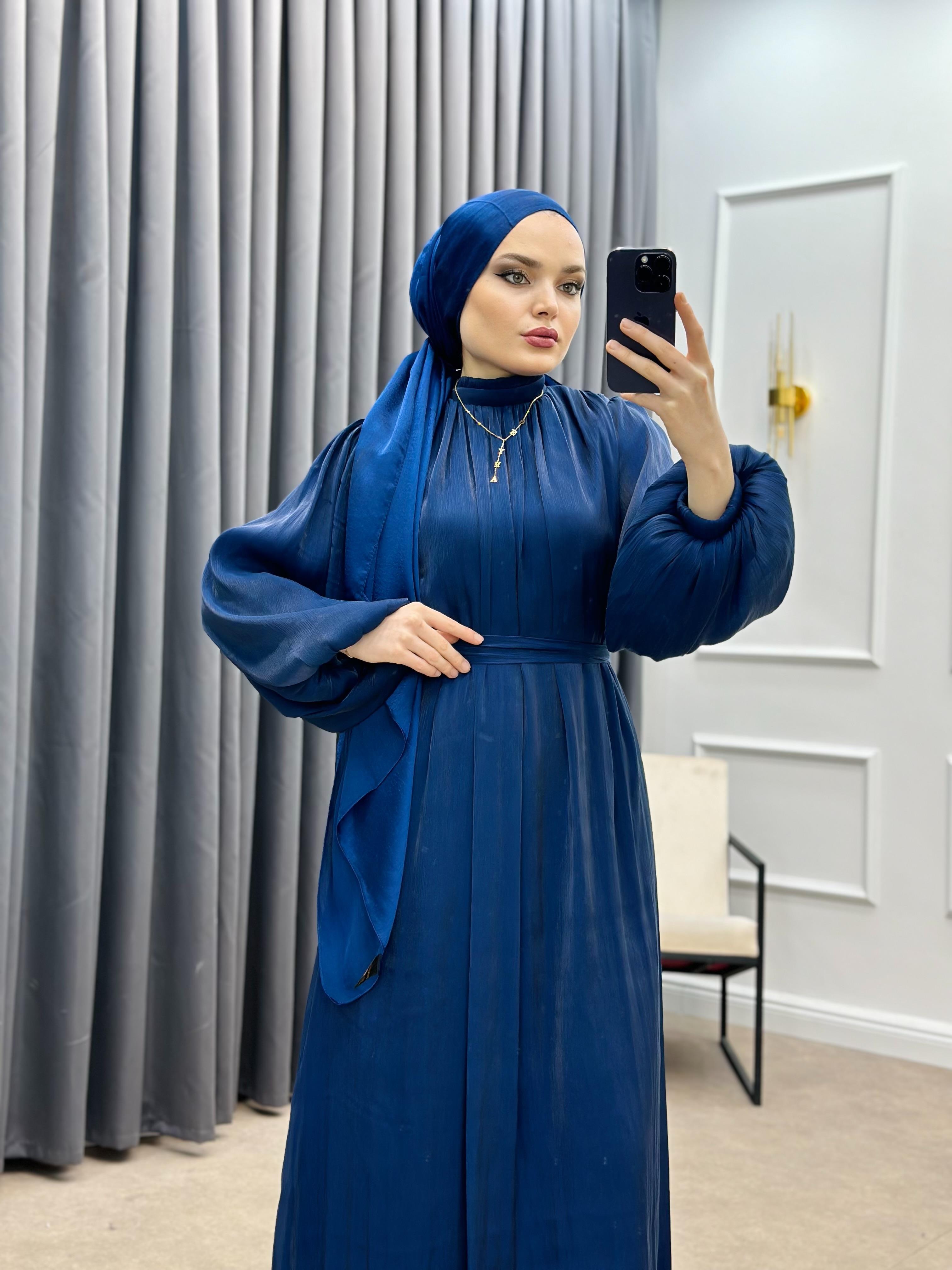 HAKİM YAKA JANJAN ABİYE LACİVERT