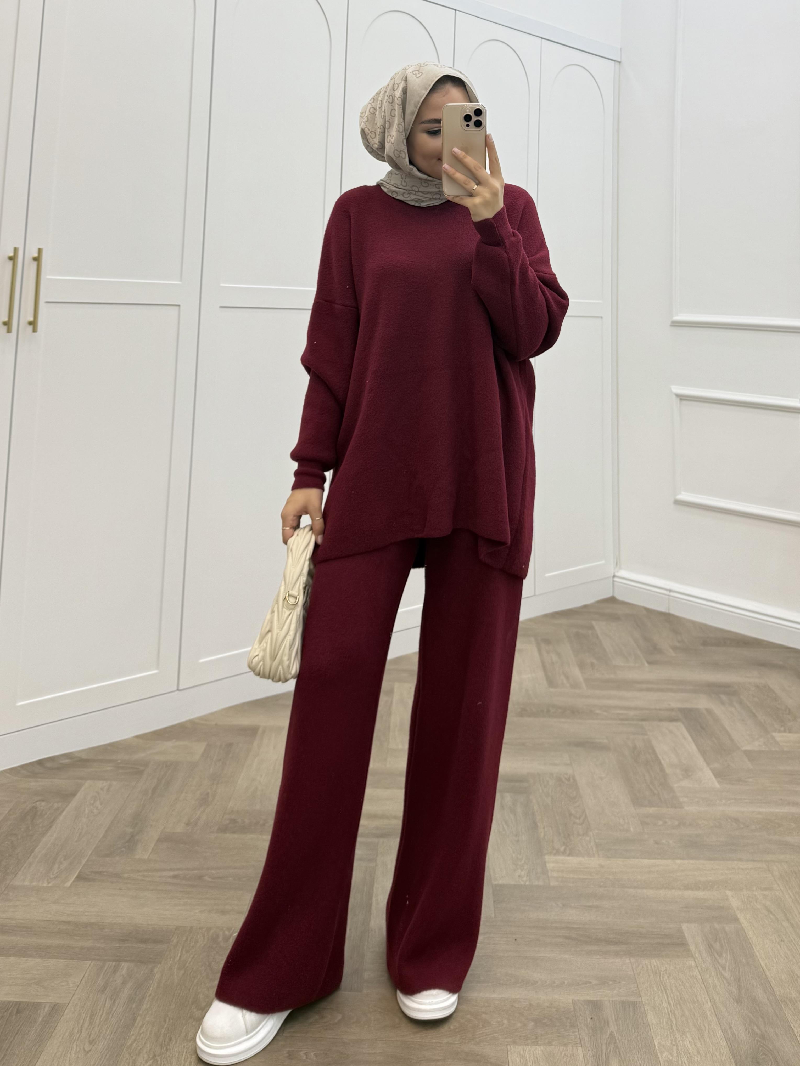 HAKİM YAKA YUMOŞ TAKIM BORDO