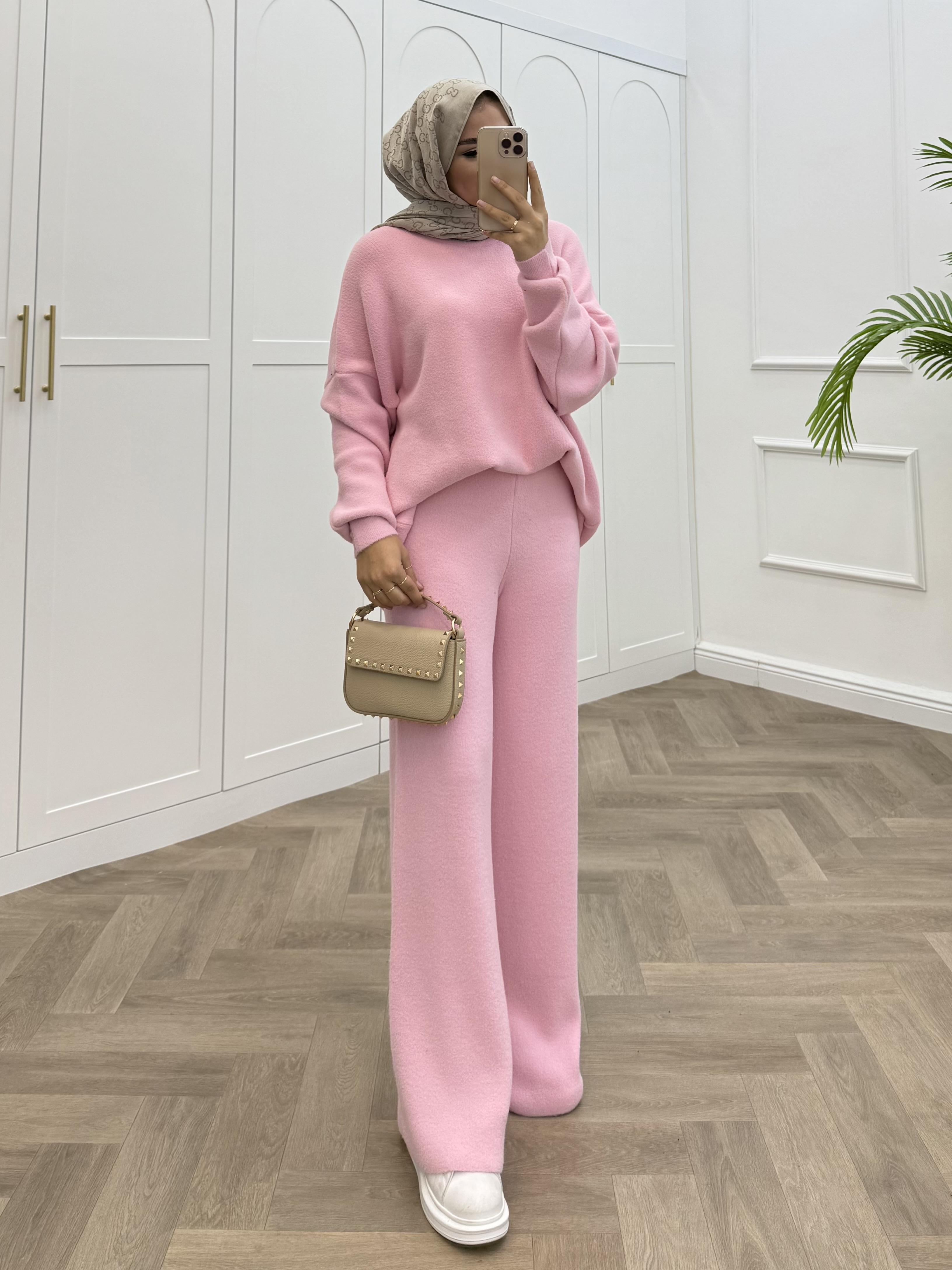 HAKİM YAKA YUMOŞ TAKIM PEMBE