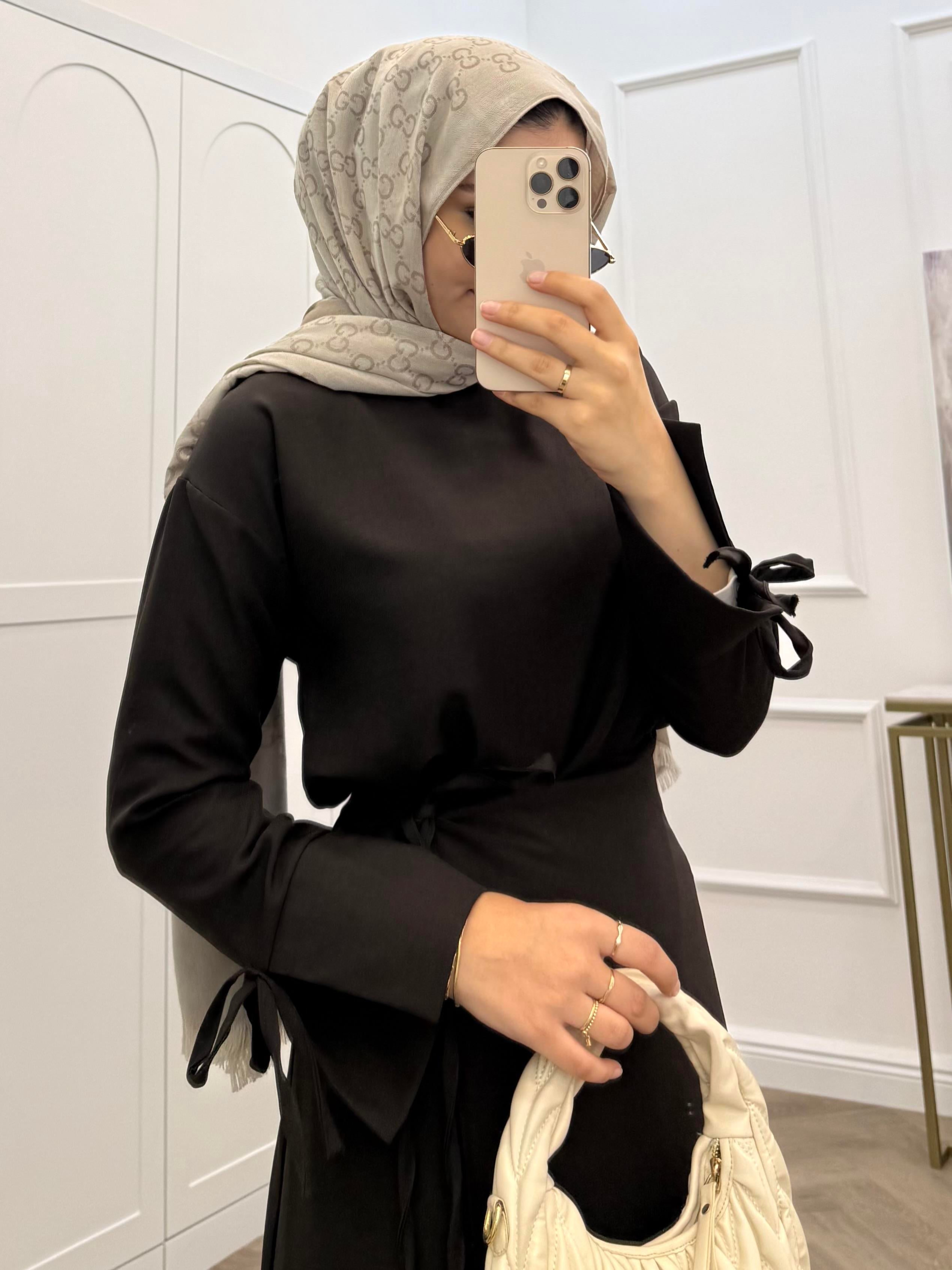 İP BAĞLAMALI BASİC ETEKLİ TAKIM KAHVE