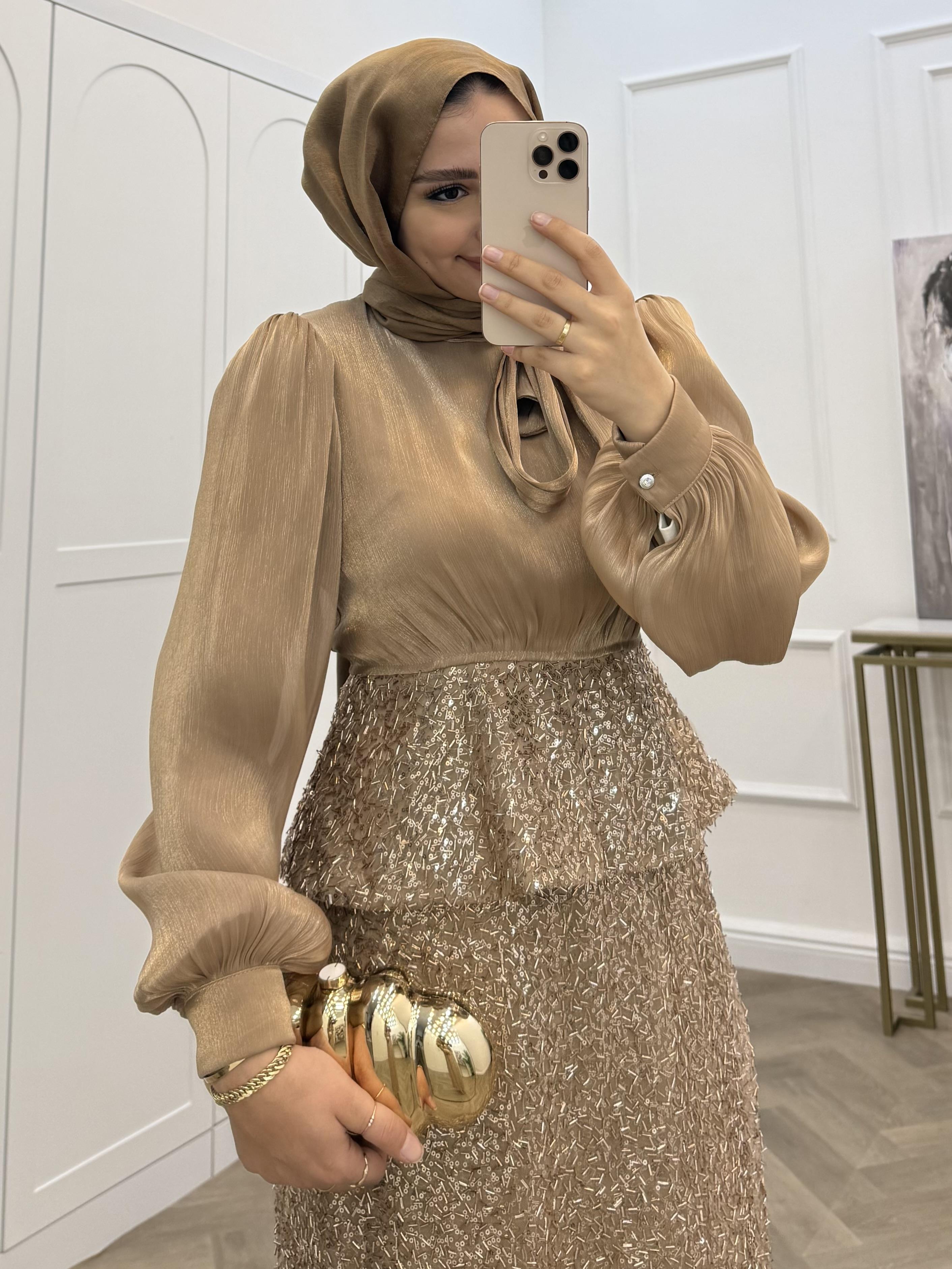 JESSİCA SİMLİ ETEKLİ TAKIM GOLD