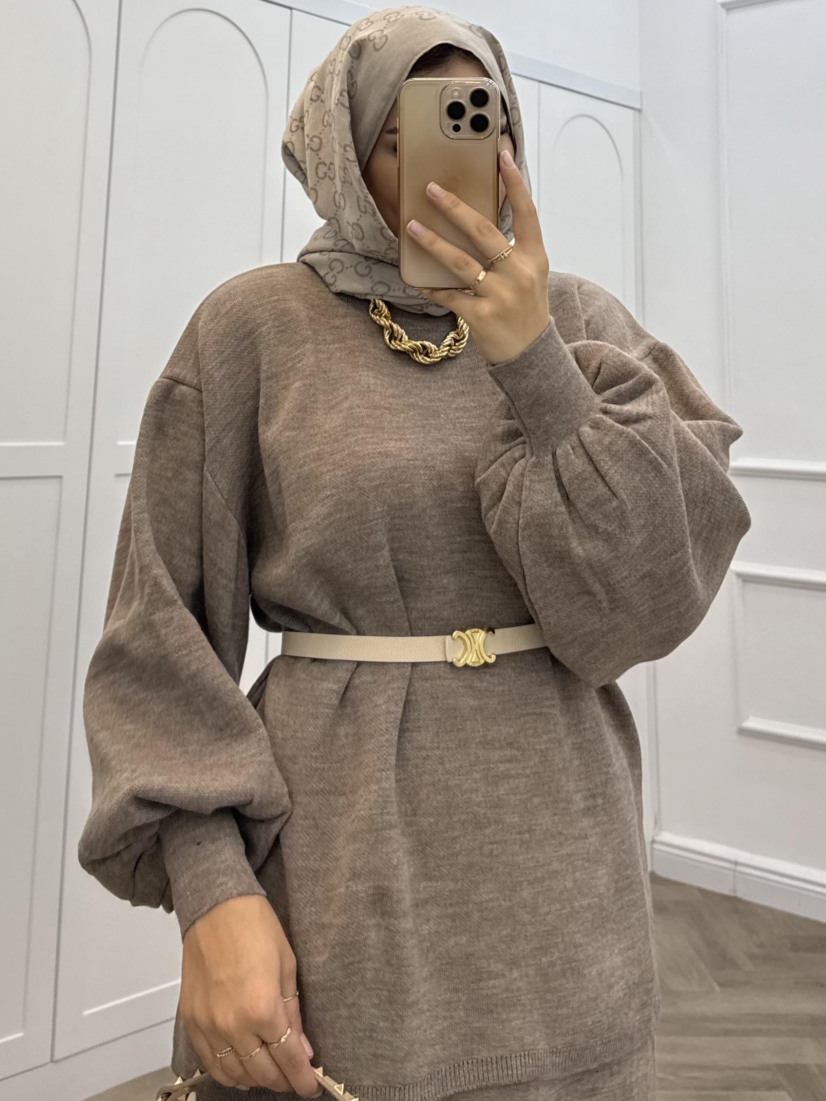 KALEM ETEKLİ TRİKO TAKIM VİZON