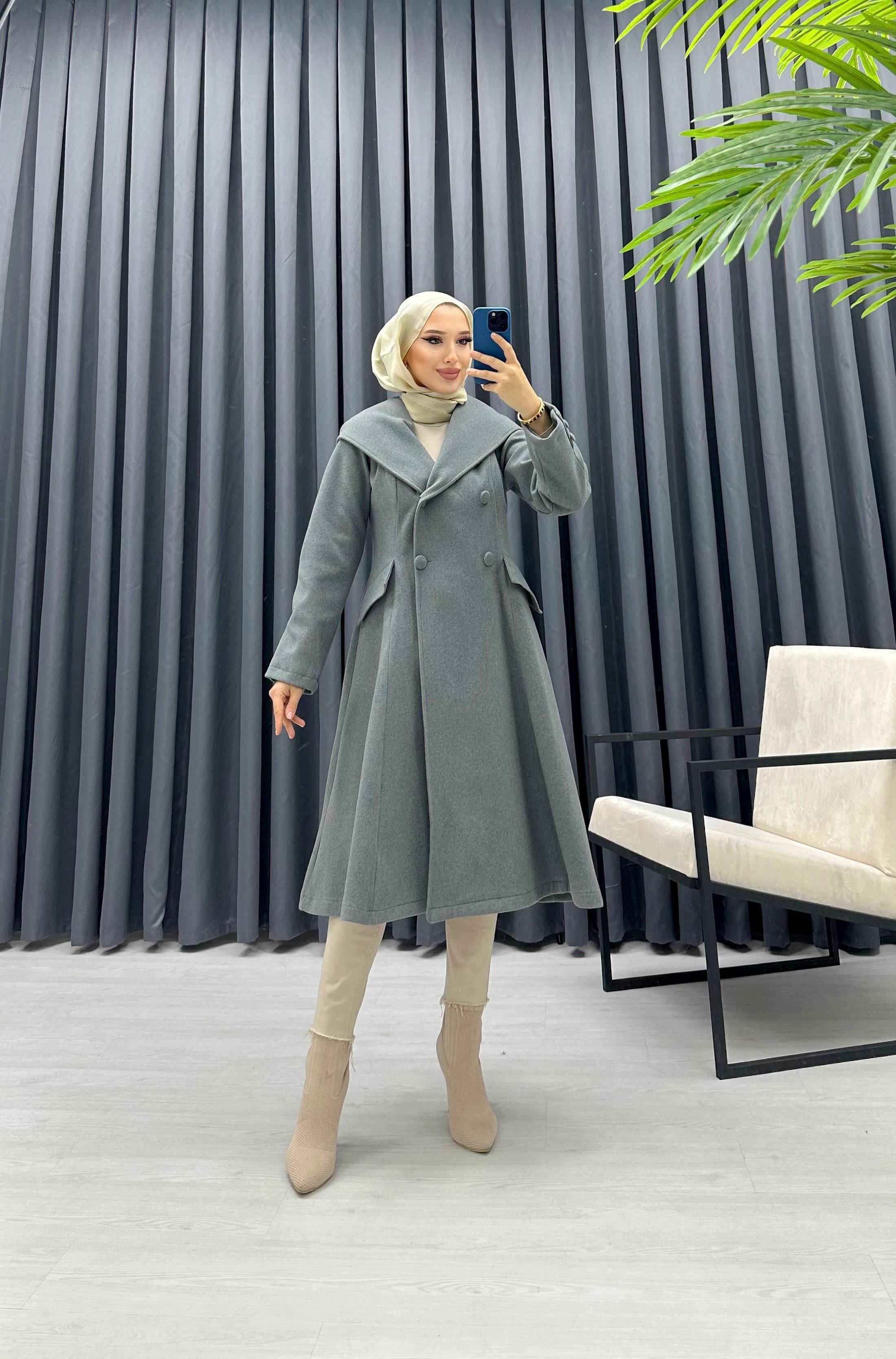 KAPÜŞONLU KAŞE KABAN GRİ