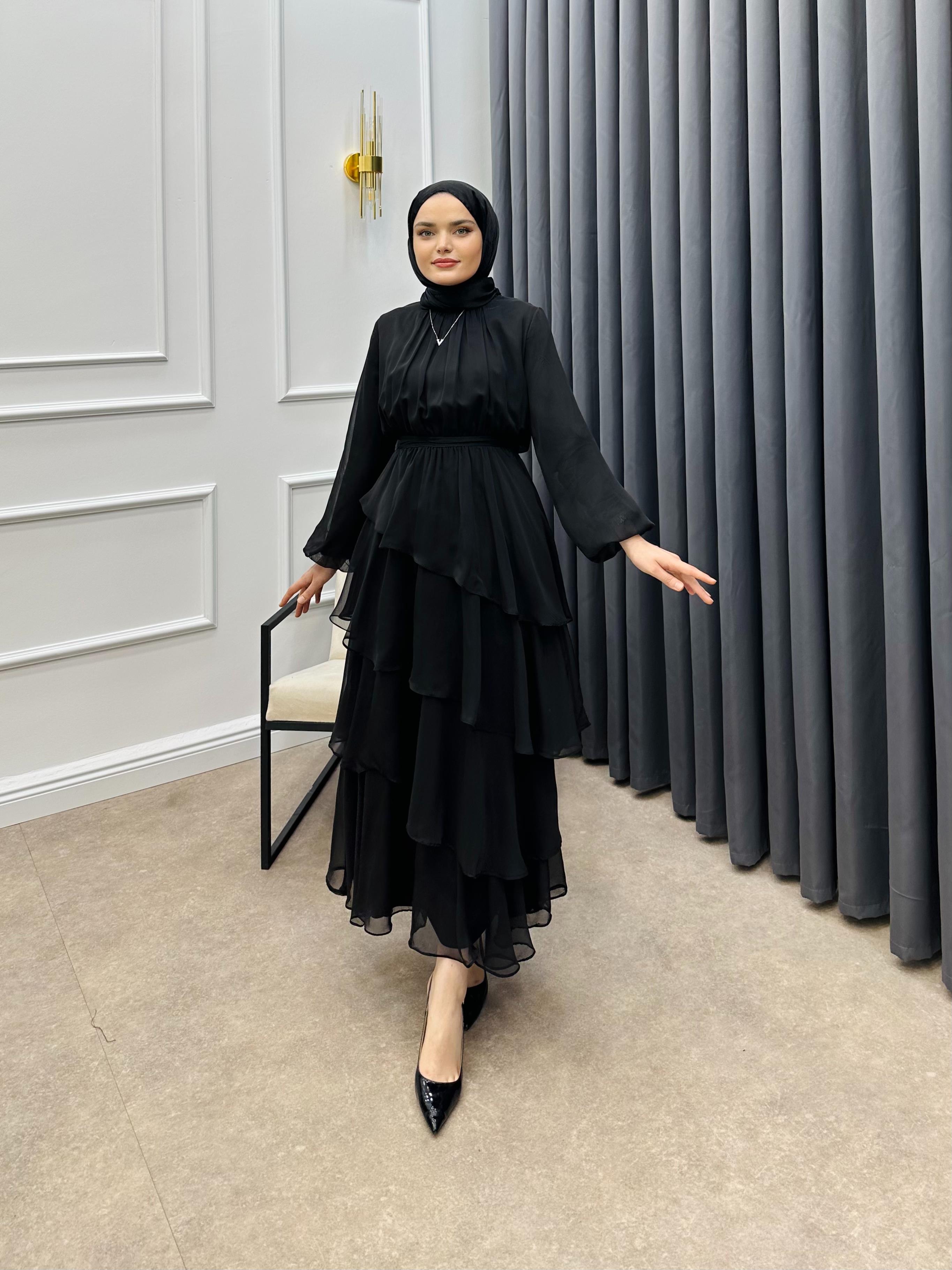 KATLI JANJAN ABİYE SİYAH