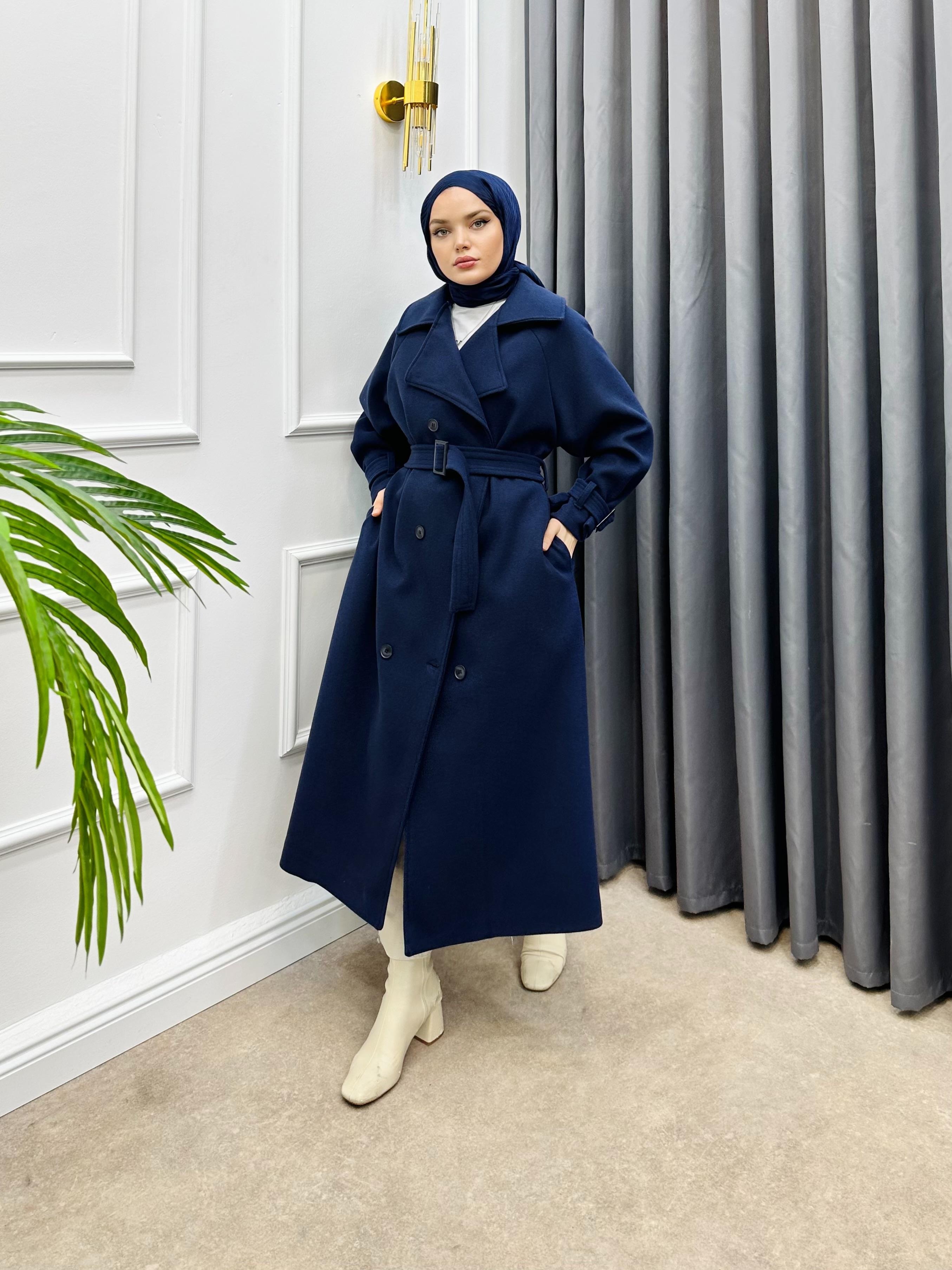 KOL APOLETLİ KAŞE KABAN LACİVERT