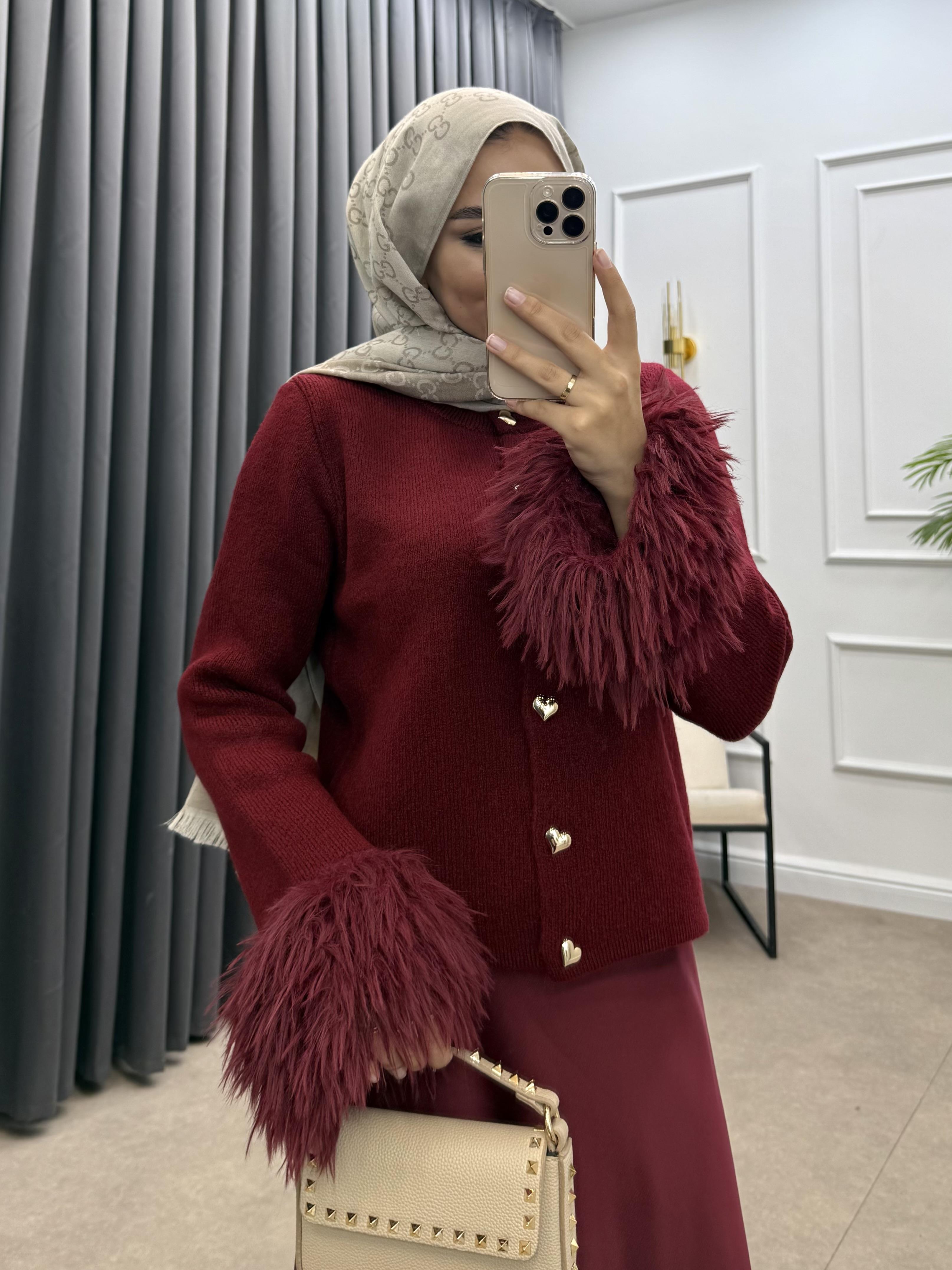 KOLU SAÇAKLI HIRKA BORDO