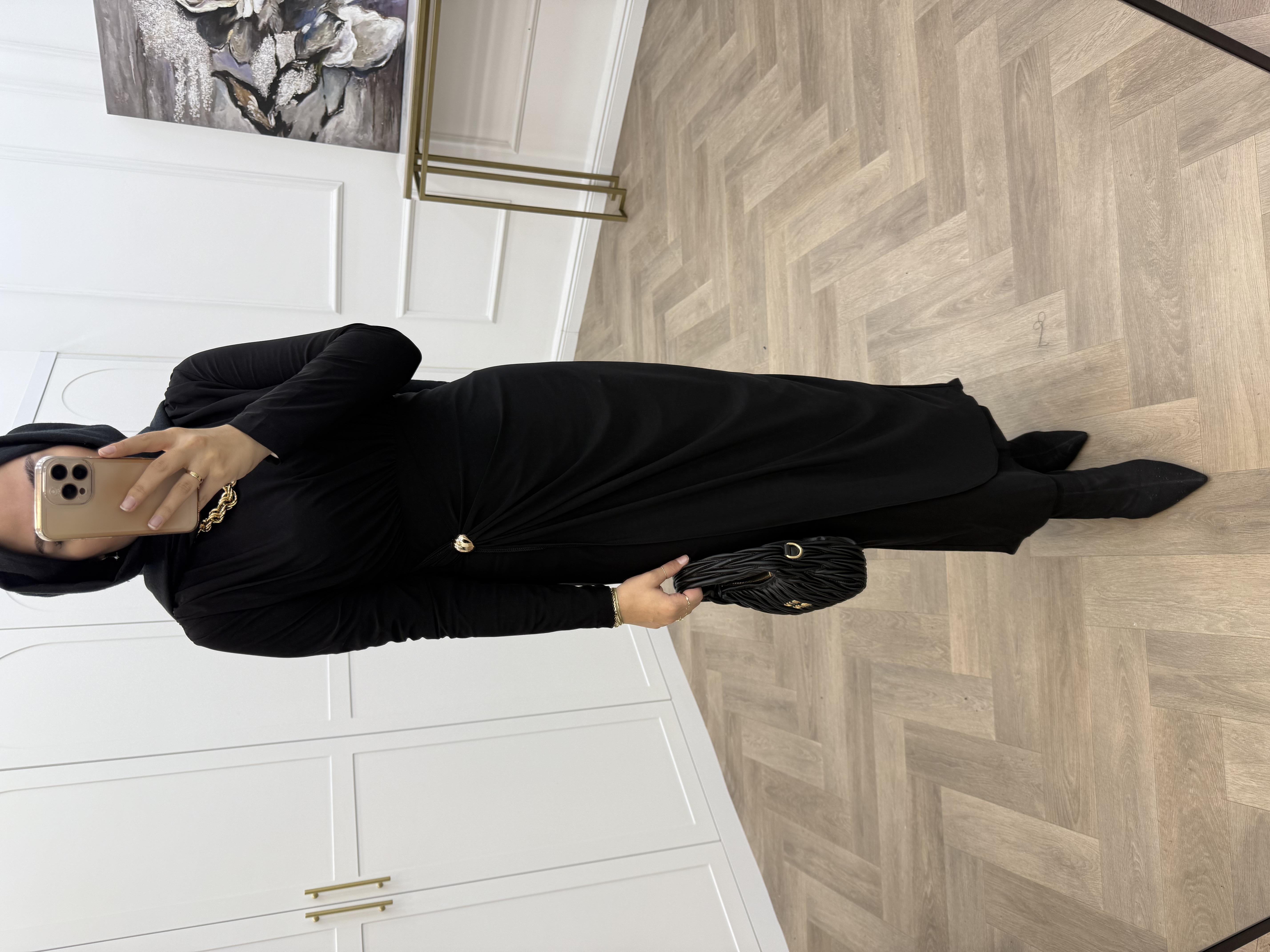 LEYA SANDY ELBİSE SİYAH