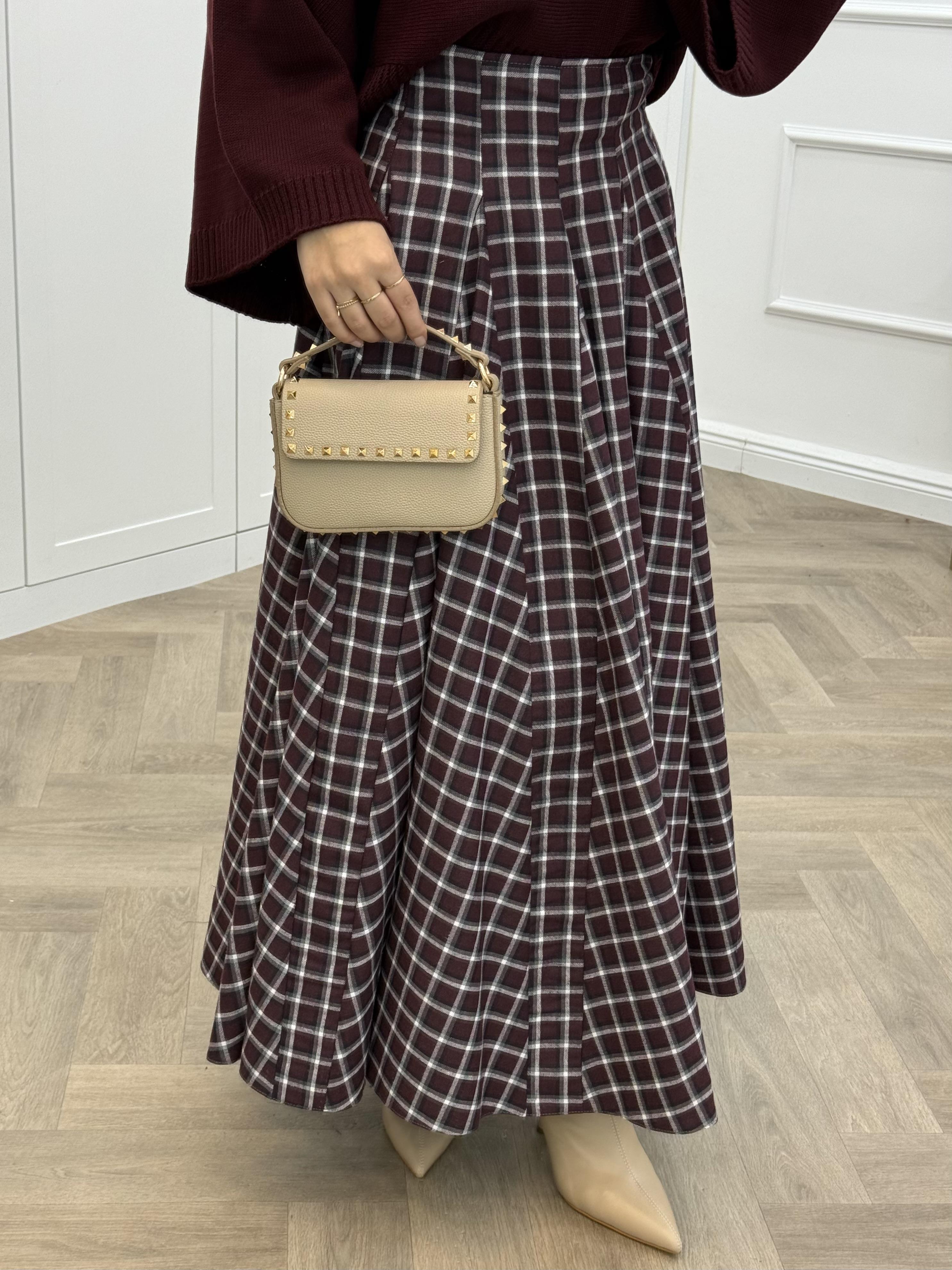 LİDYA EKOSE DESENLİ KAŞE ETEK