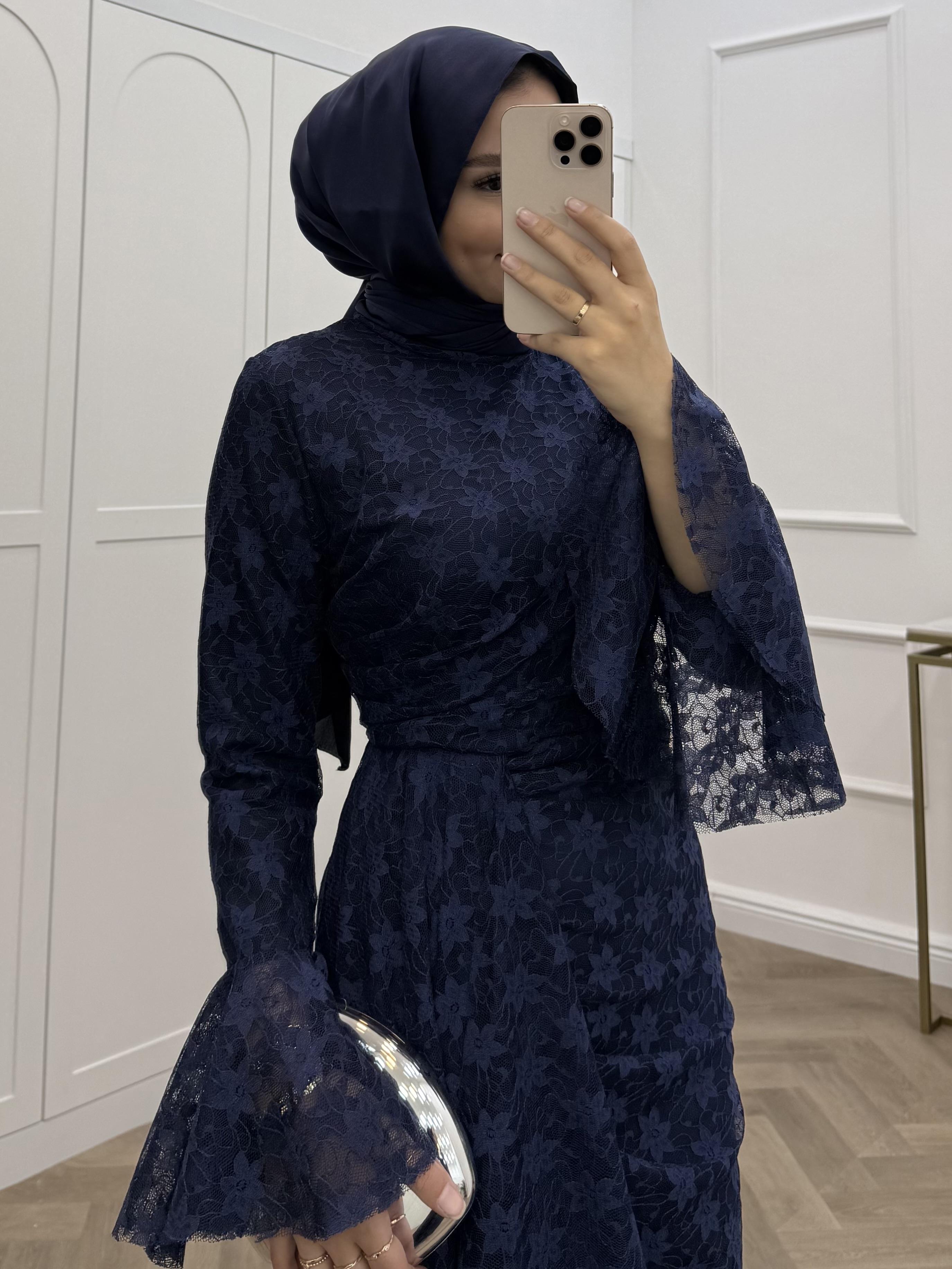 LOVA GÜPÜR ELBİSE LACİVERT