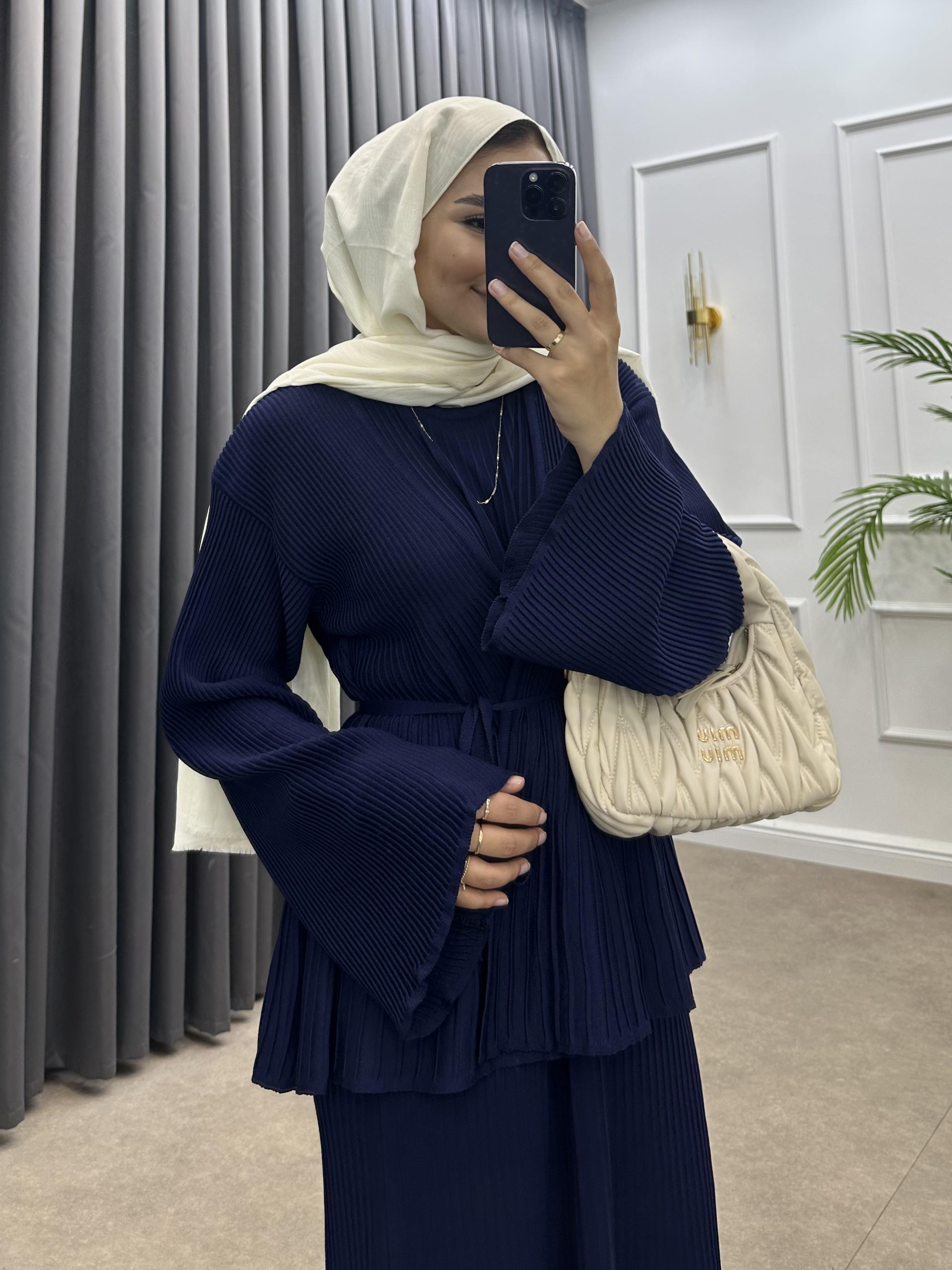 MEDUSA JİLELİ TRİKO ELBİSE LACİVERT