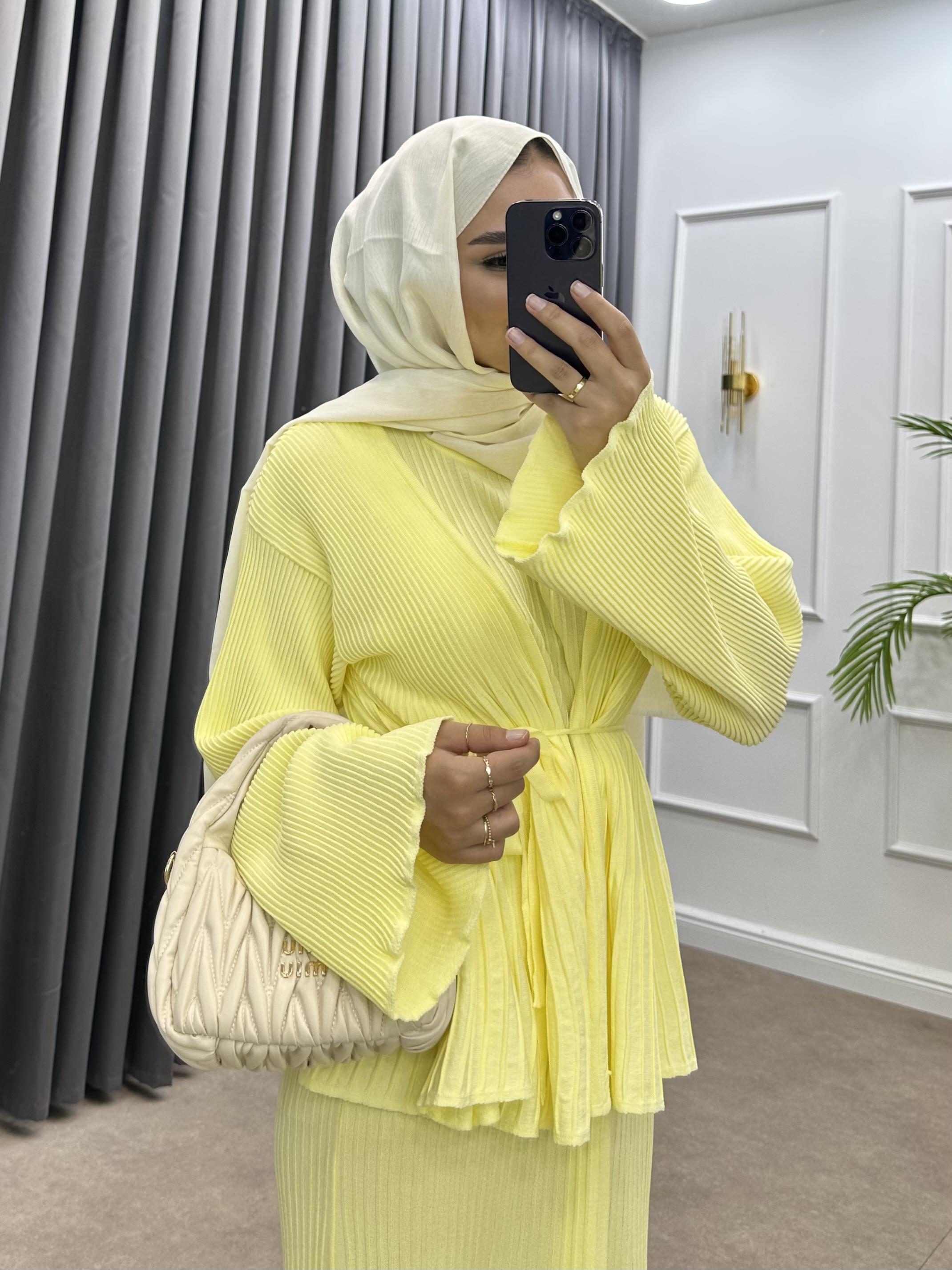 MEDUSA JİLELİ TRİKO ELBİSE SARI