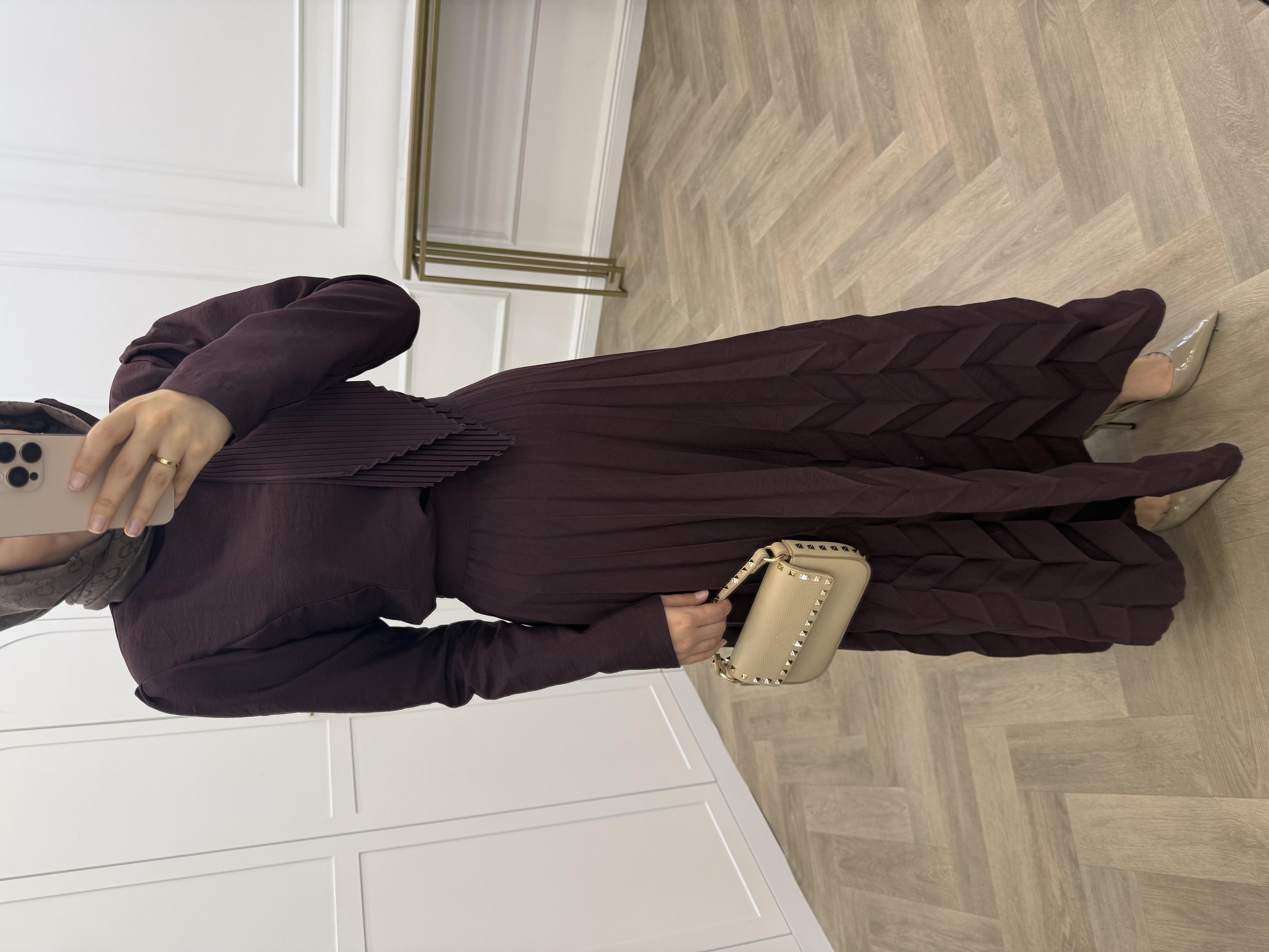 MERAL ETEKLİ TAKIM BORDO