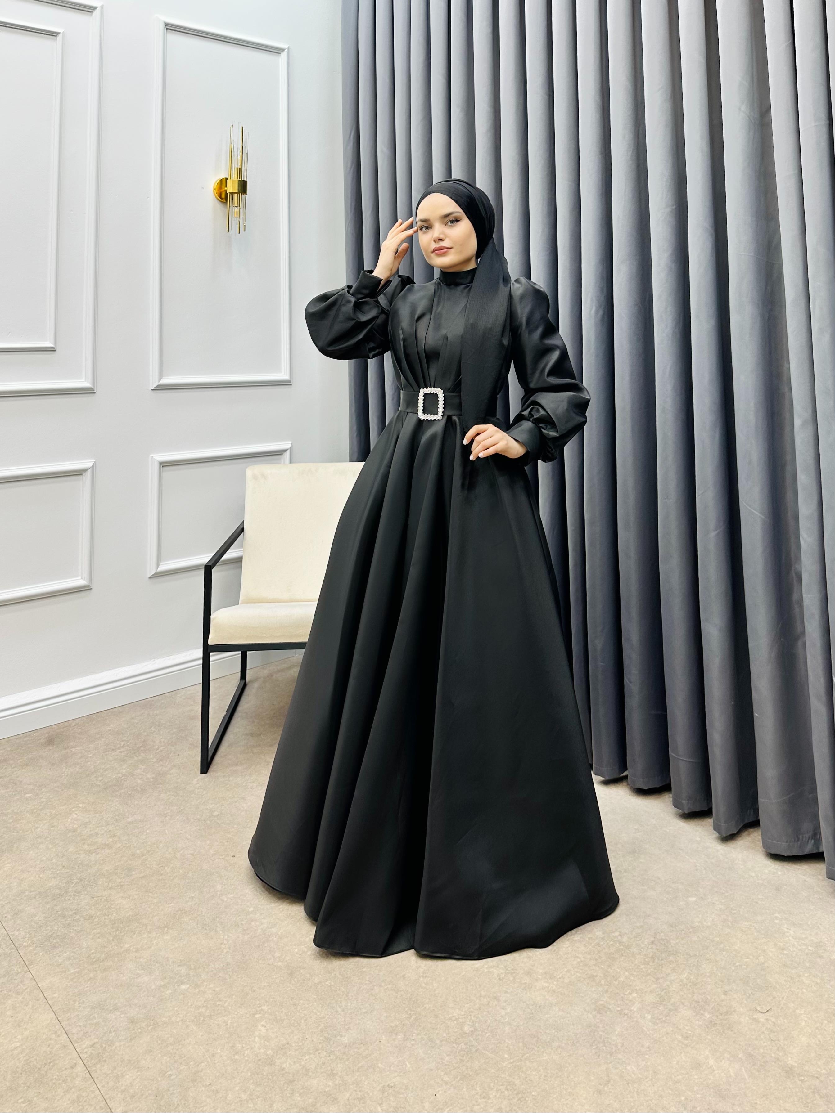 MEYRA TAFTA SATEN ABİYE SİYAH