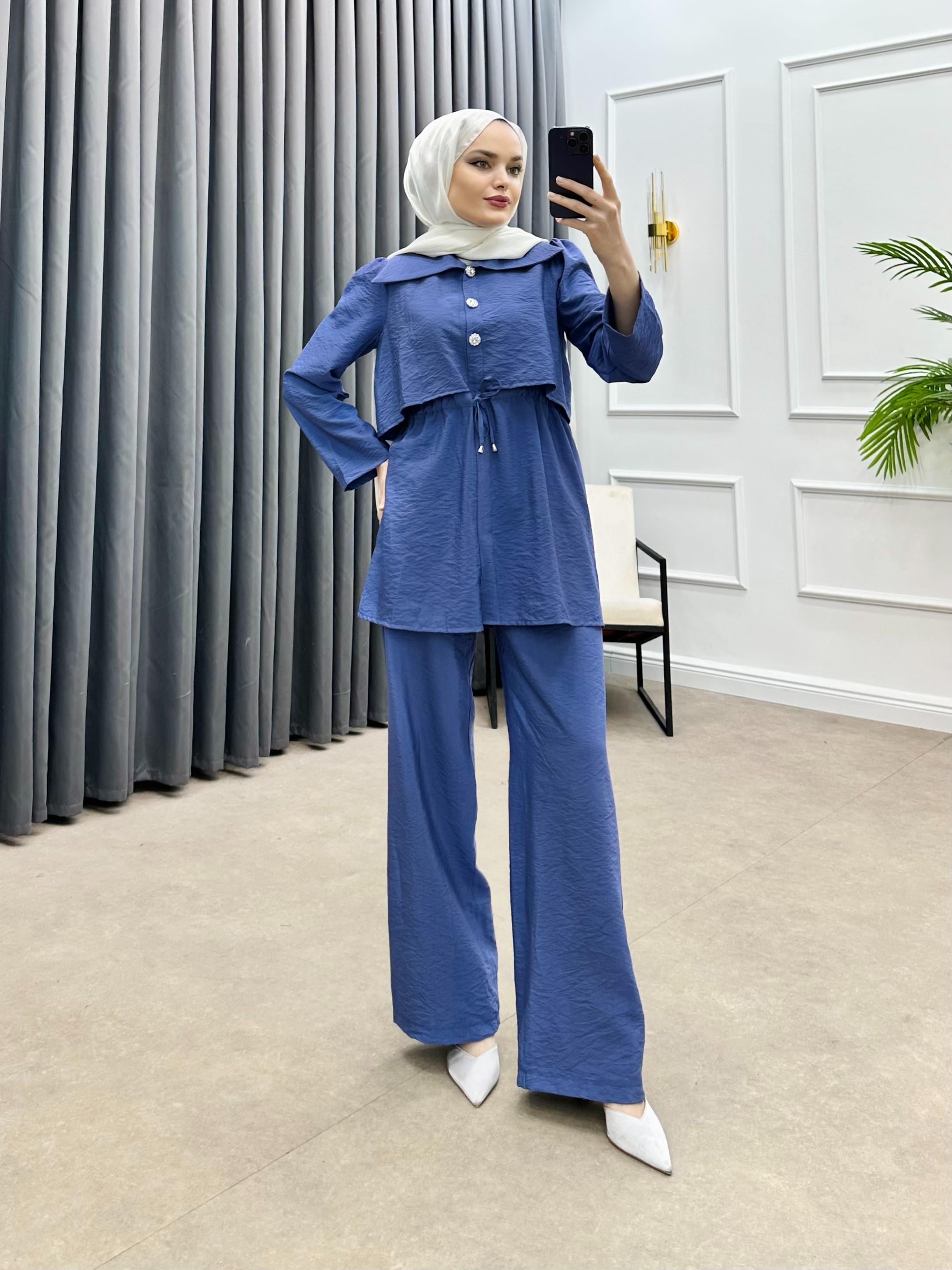 MİNA PANTOLONLU TAKIM MORCİVERT