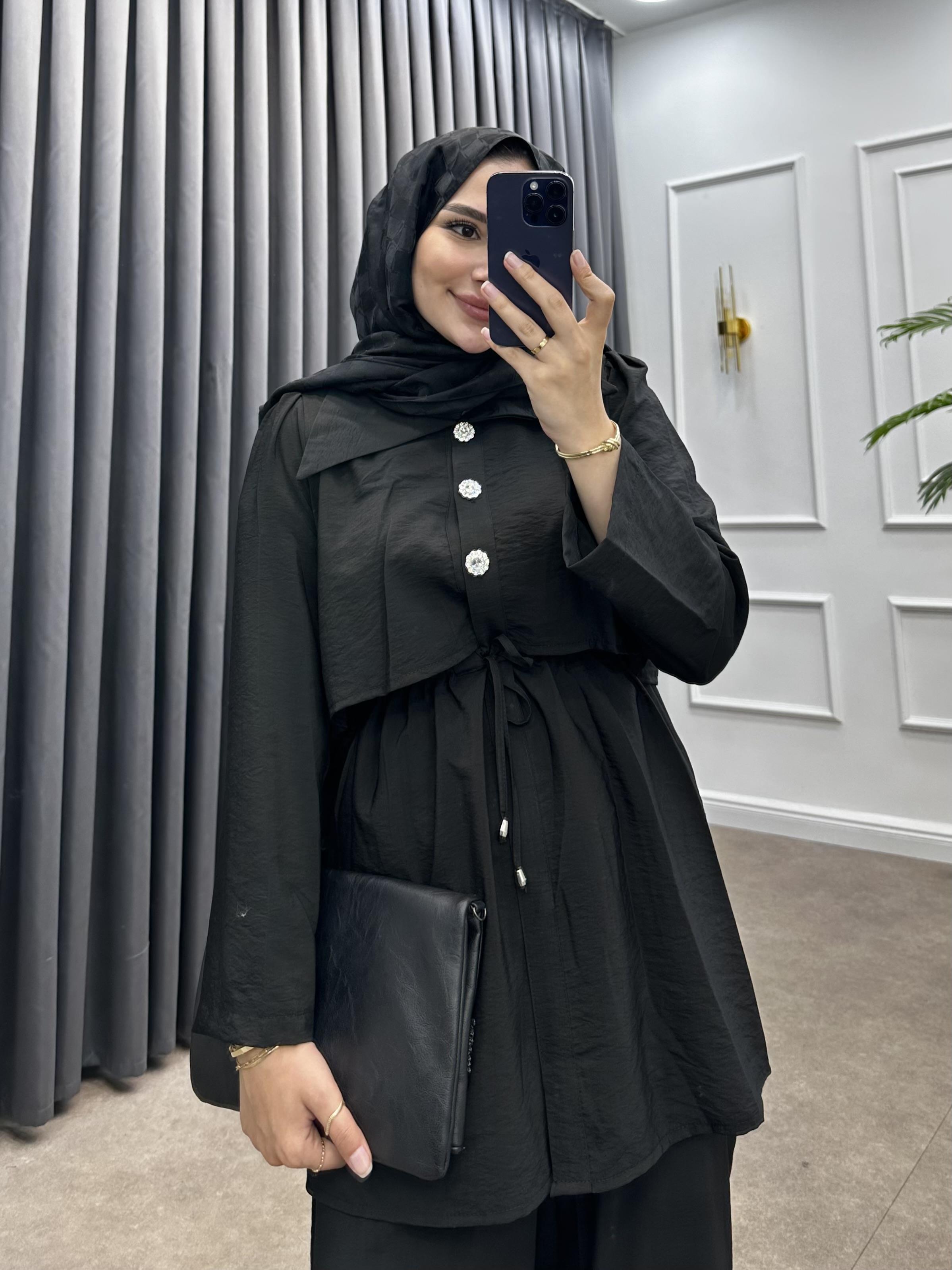 MİNA PANTOLONLU TAKIM SİYAH