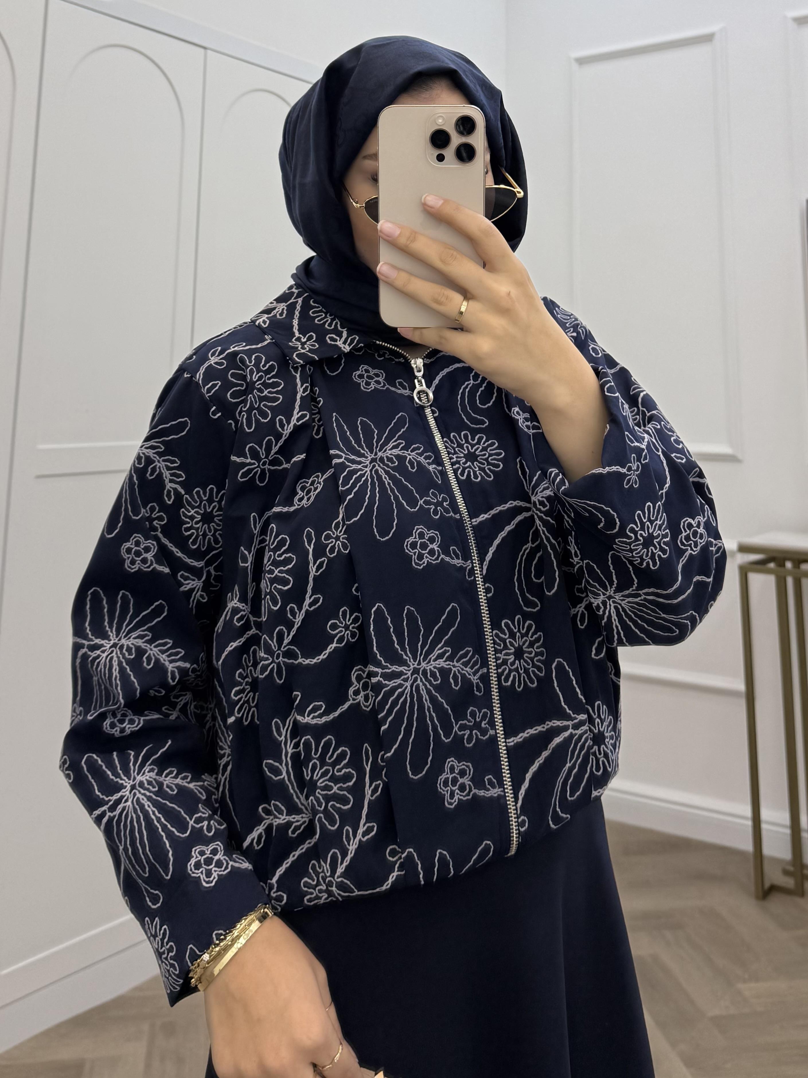 NAKIŞLI BOMBER CEKET LACİVERT 