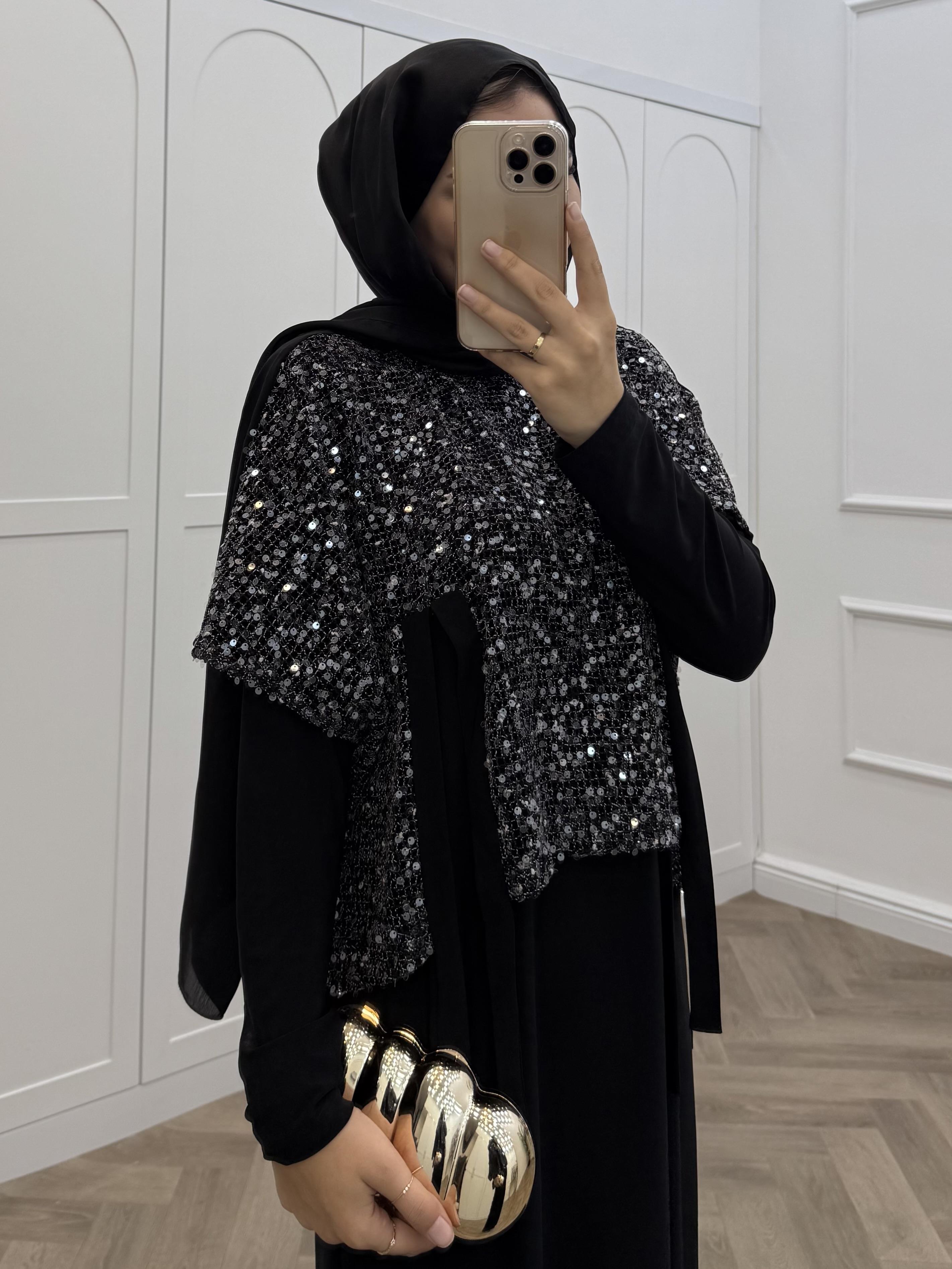 PAYETLİ İKİLİ SANDY ELBİSE SİYAH