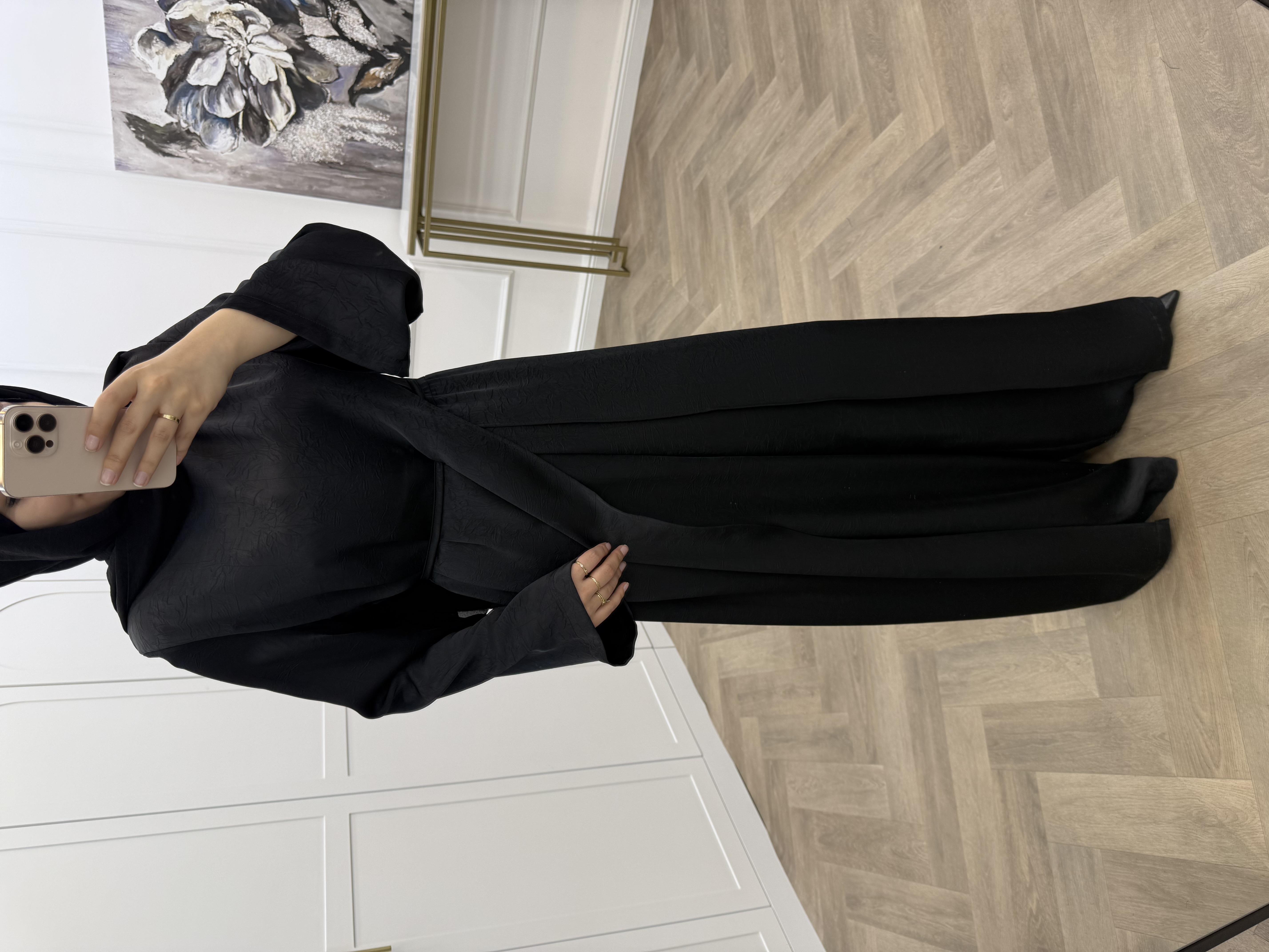 PELERİN DETAY TULUM SİYAH