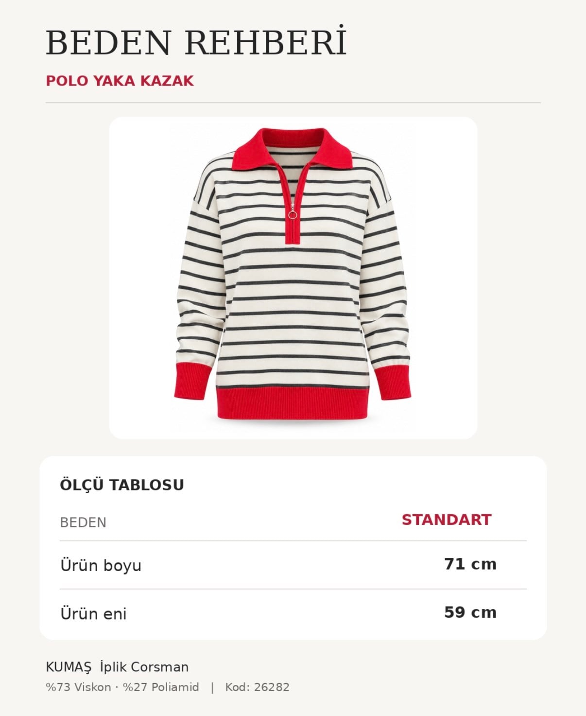 PLO YAKA ÇİZGİLİ KAZAK KIRMIZI