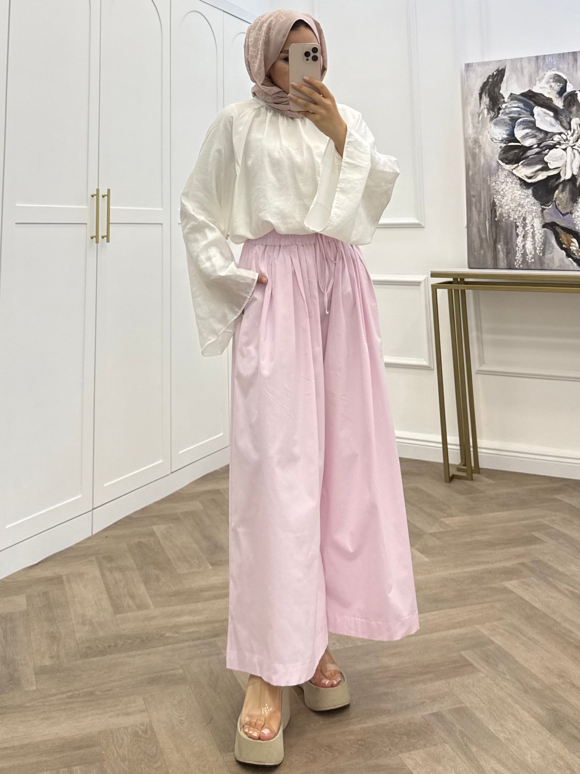 POPLİN PANTOLON PEMBE