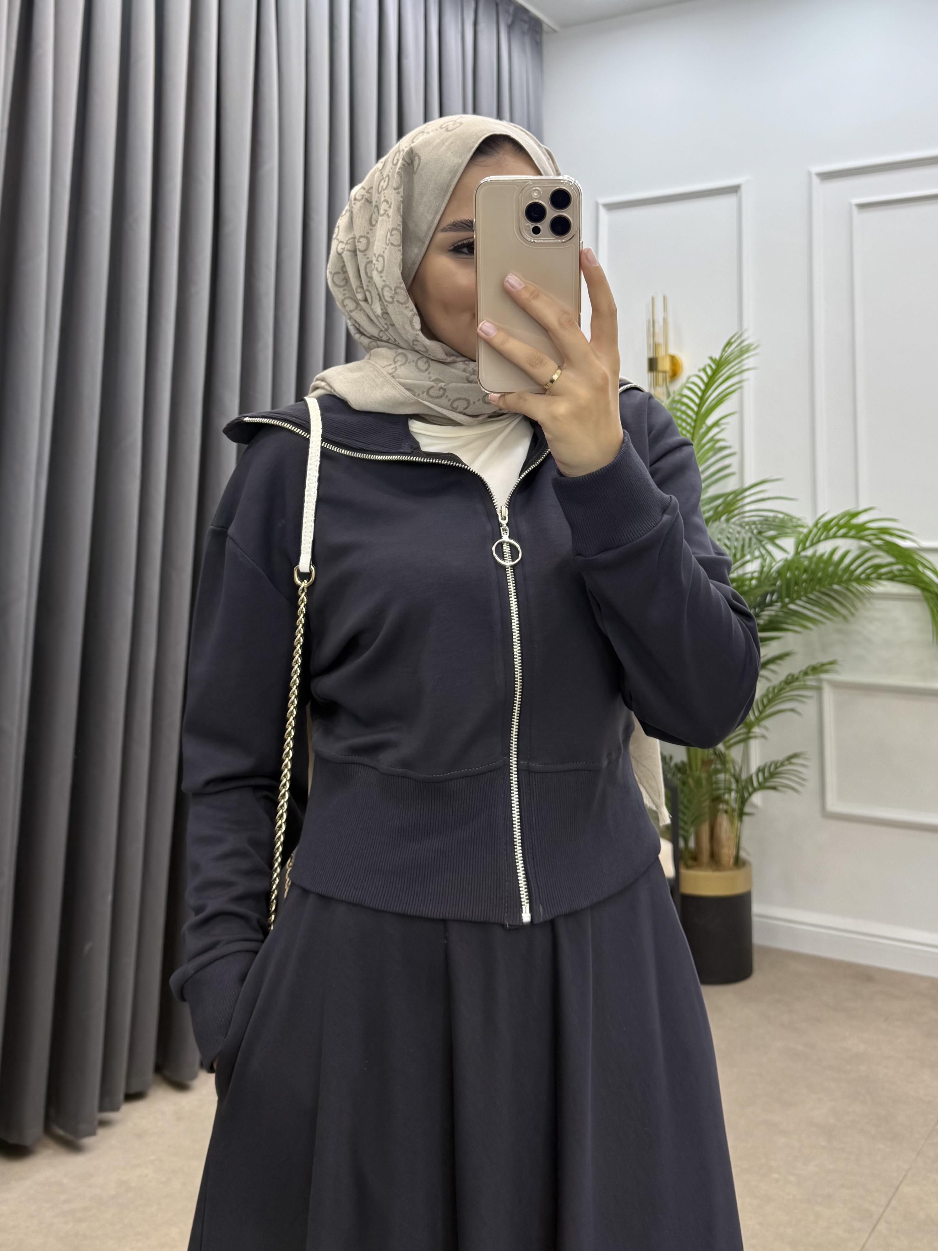 RİBANALI ETEKLİ TAKIM ANTRASİT