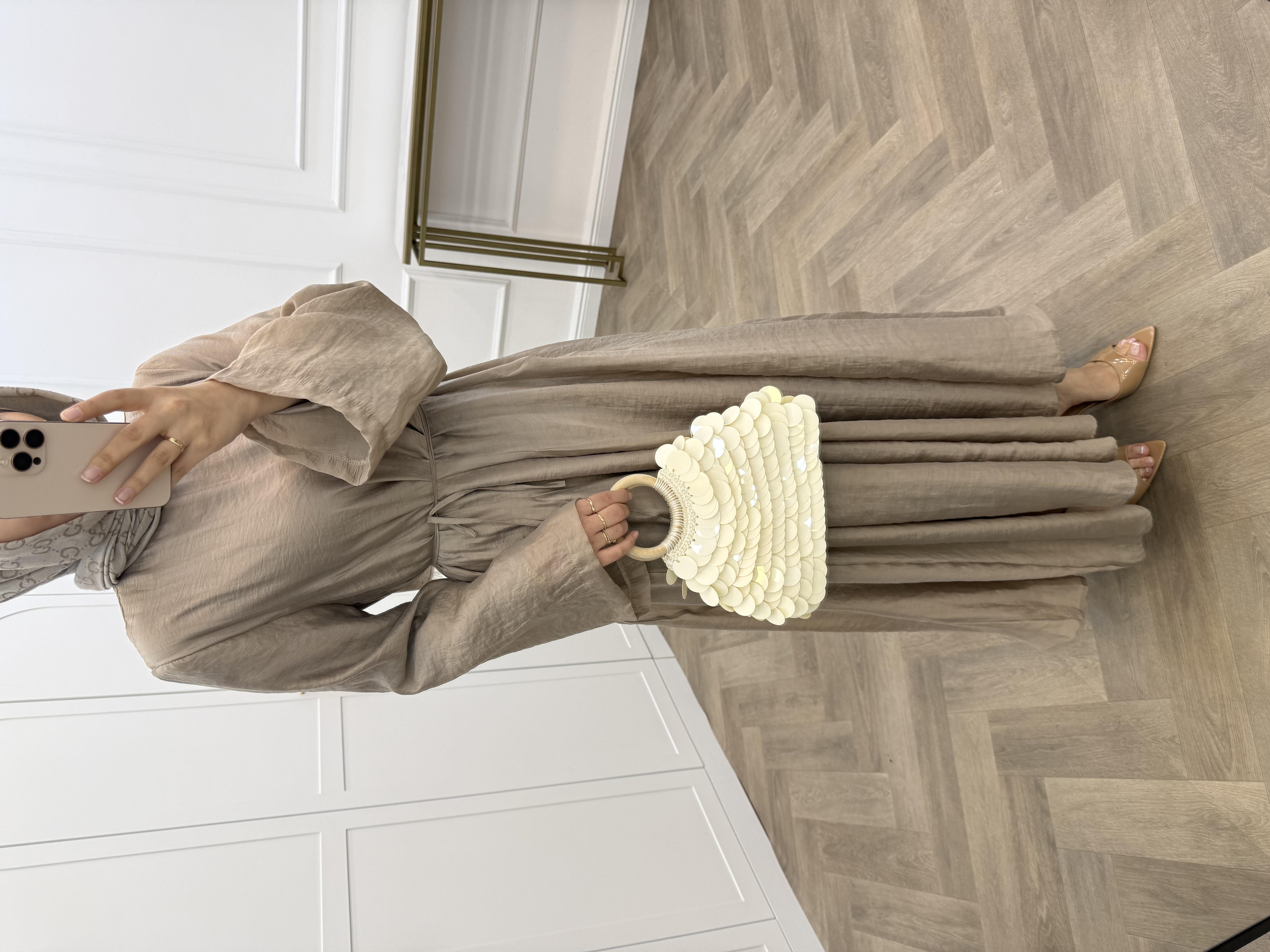 RİSSA ŞİFON ELBİSE BEJ