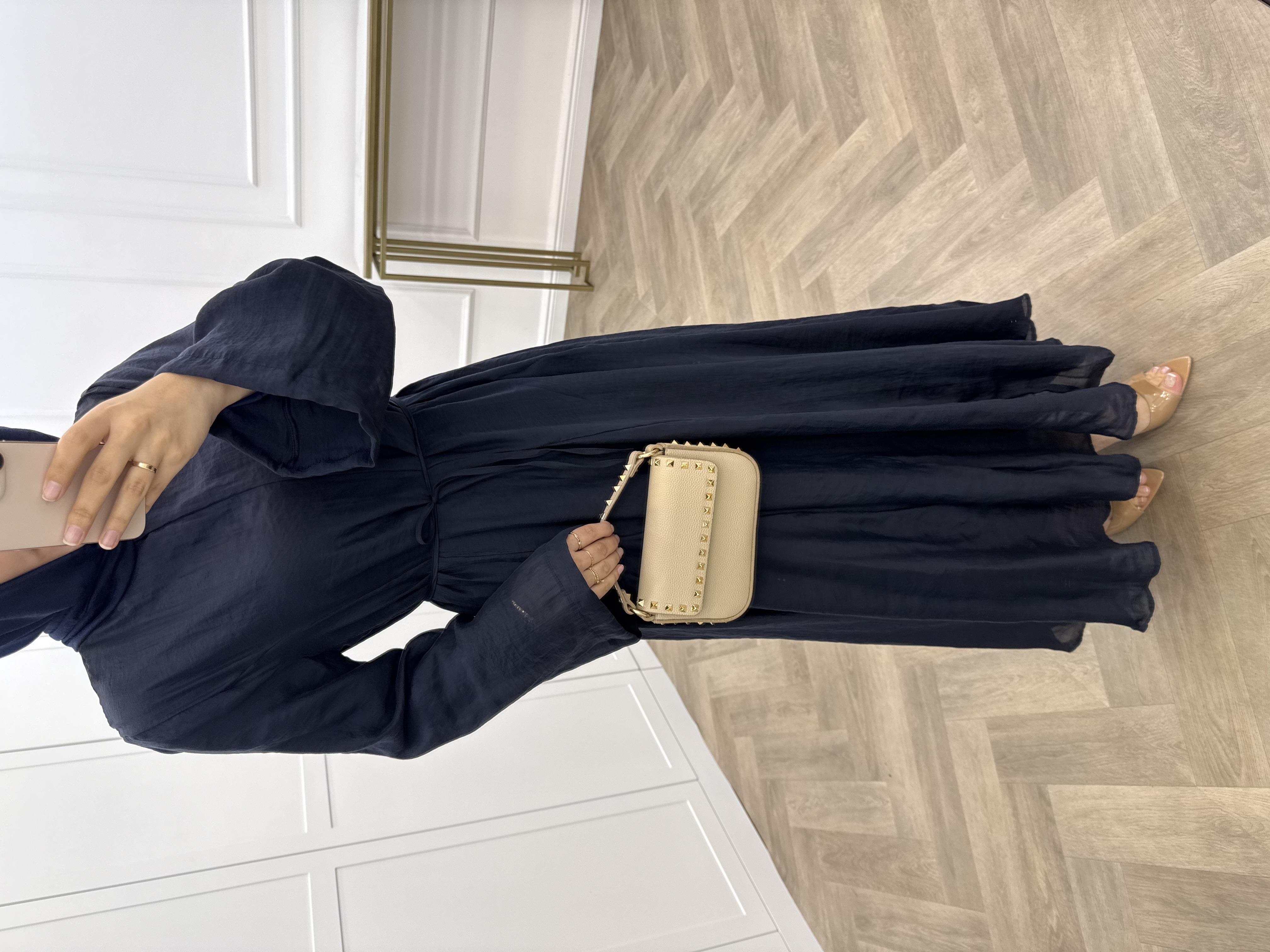 RİSSA ŞİFON ELBİSE LACİVERT