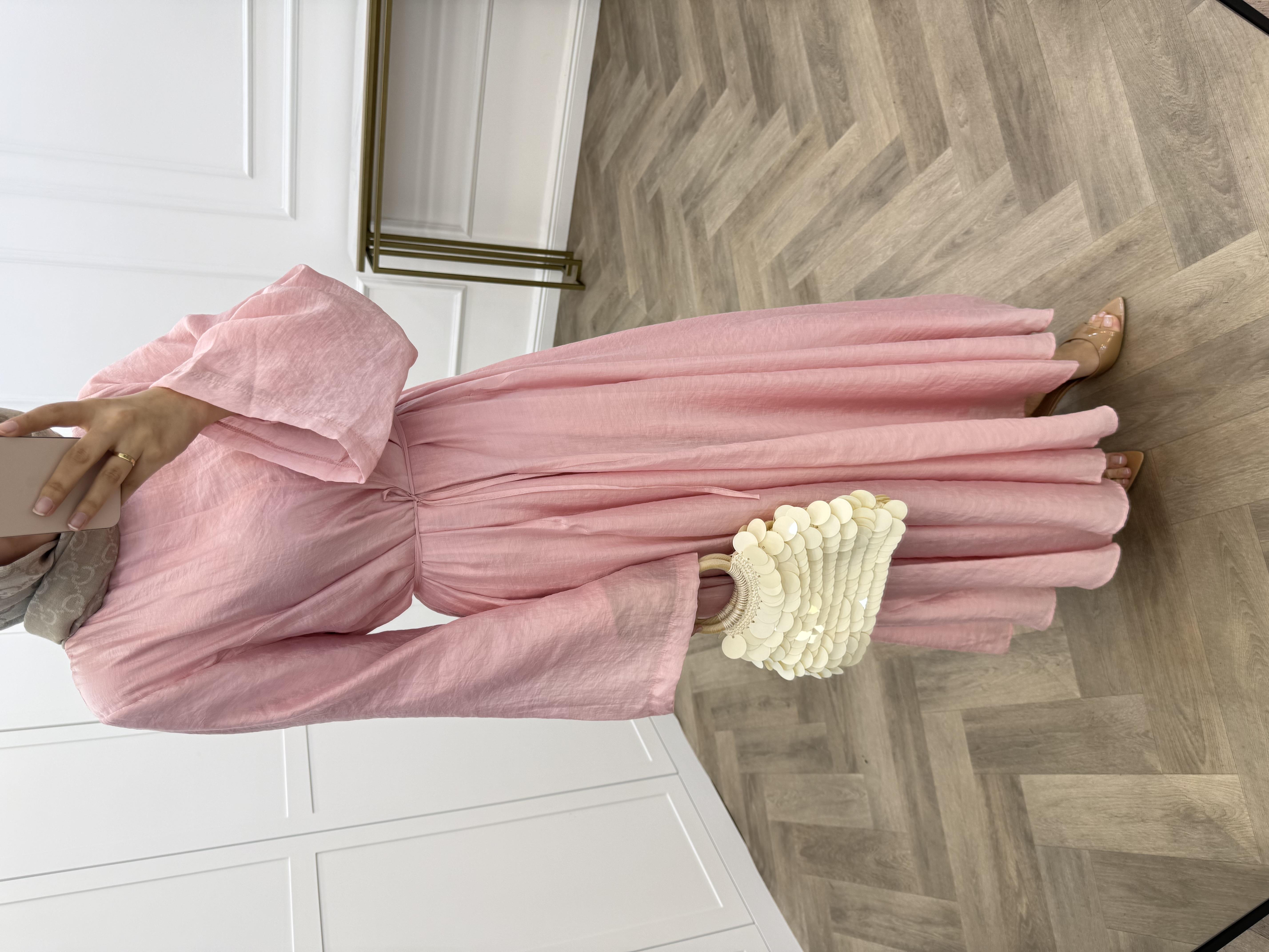 RİSSA ŞİFON ELBİSE PEMBE