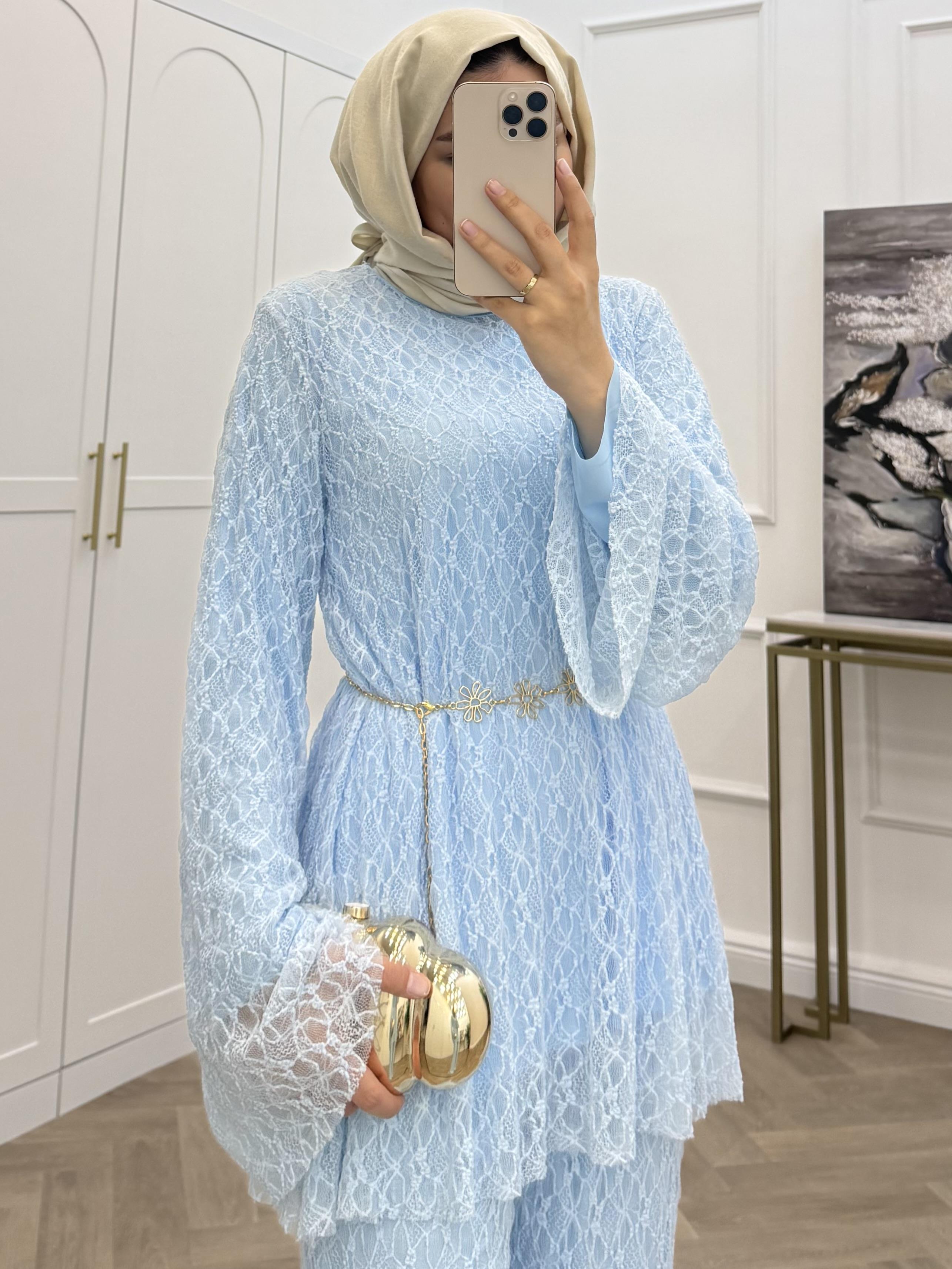 RÜYA DANTEL TAKIM  BEBE MAVİSİ