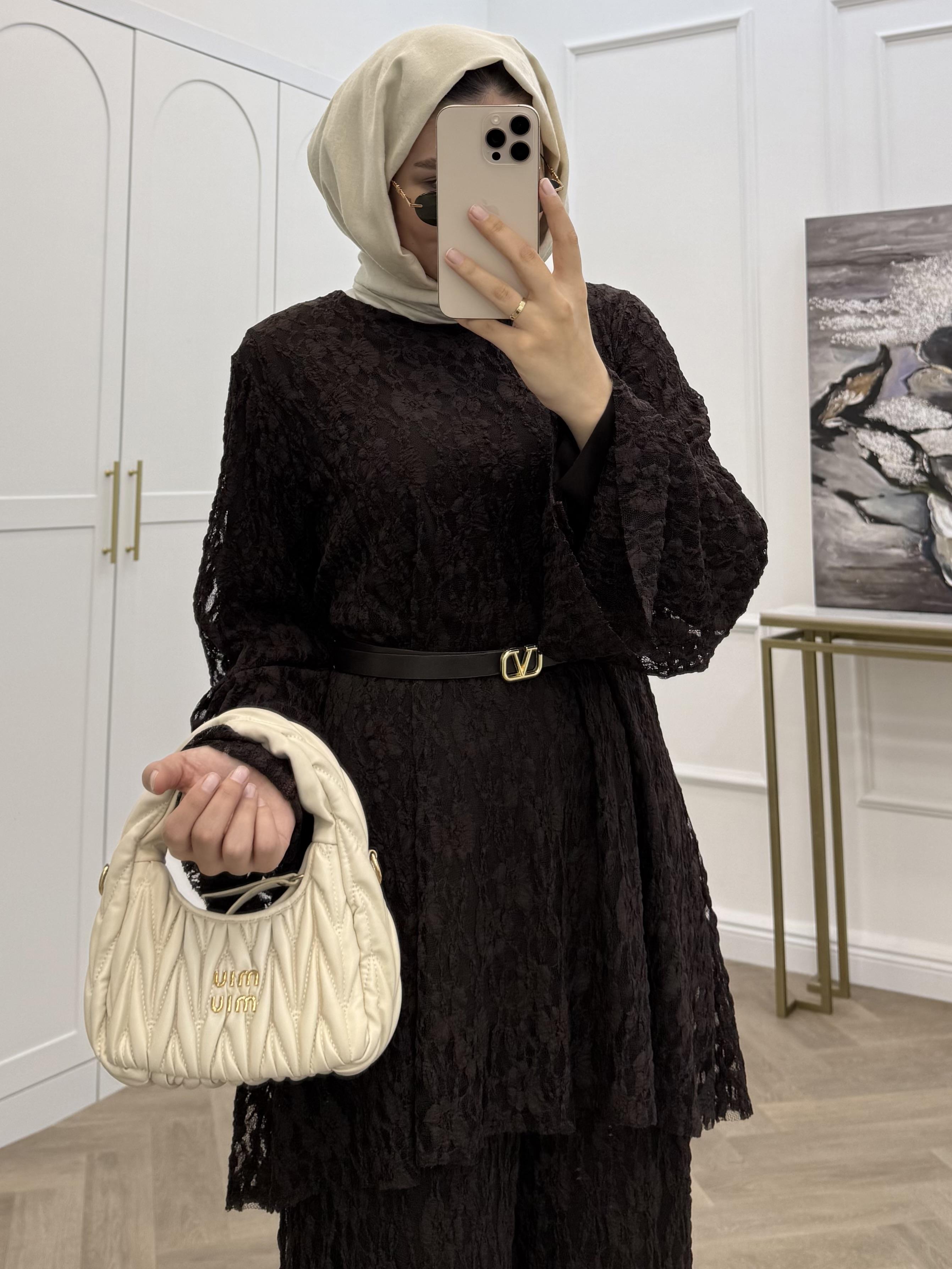 RÜYA DANTEL TAKIM  KAHVE 