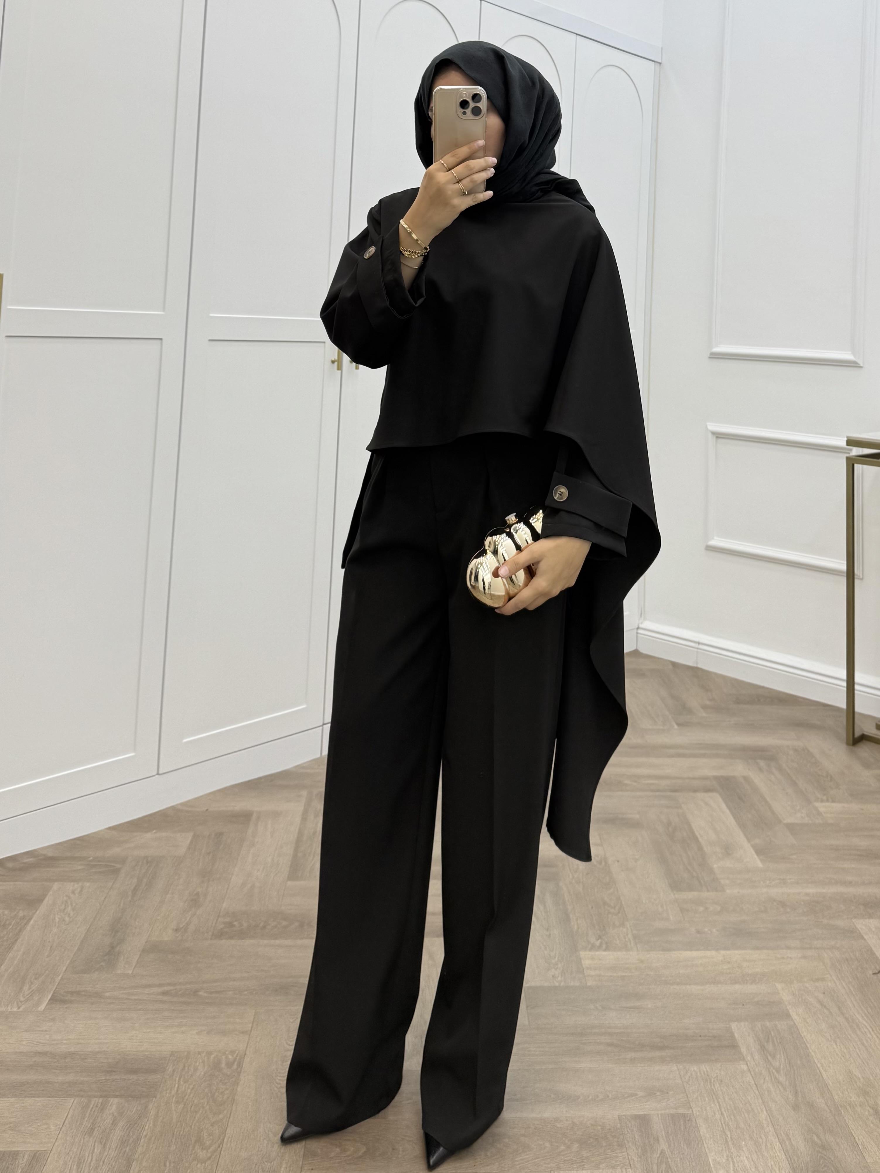 ŞAL DETAY KOL APOLETLİ PANTOLONLU TAKIM SARI