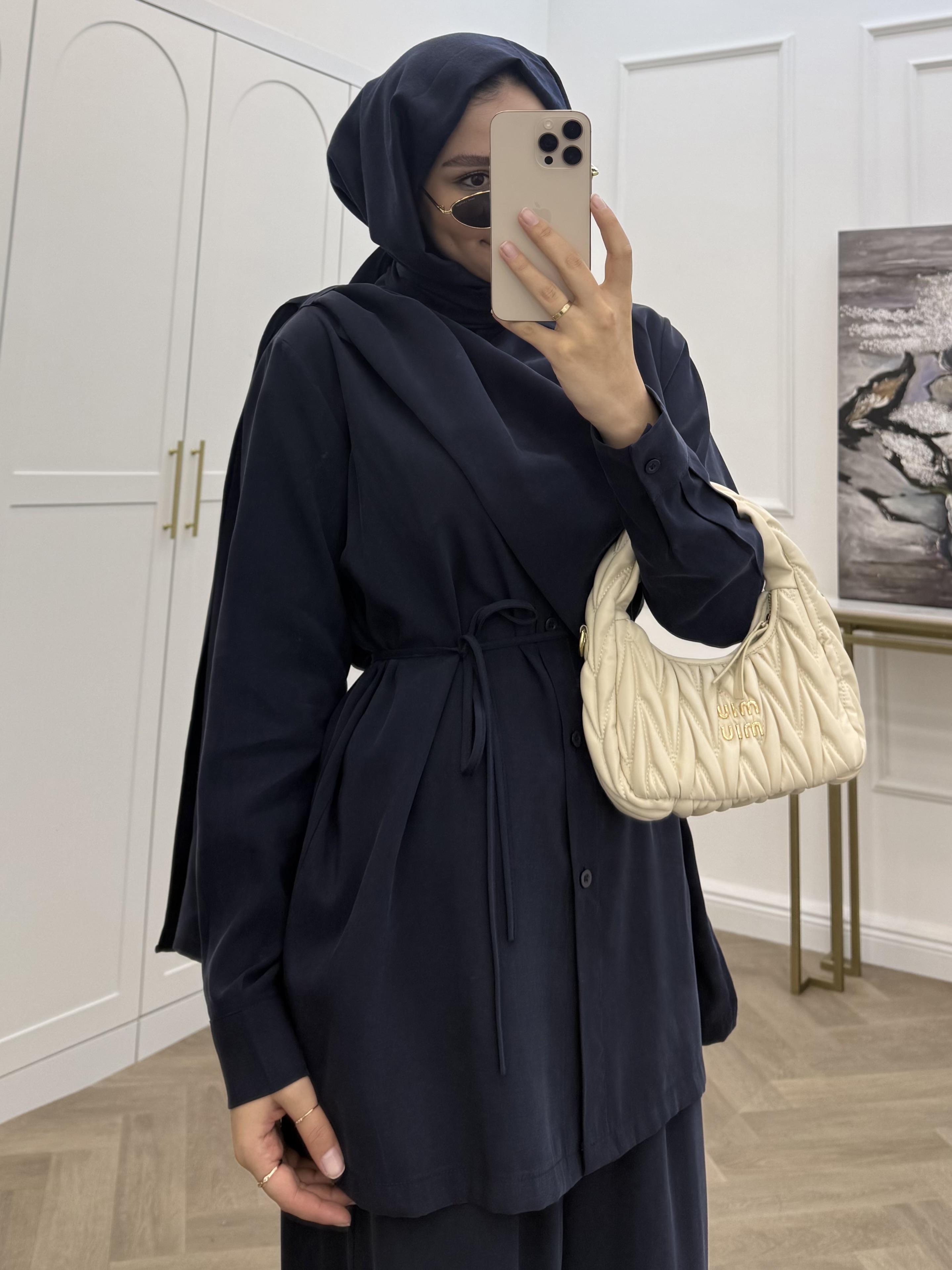 ŞAL DETAYLI MODAL TAKIM LACİVERT