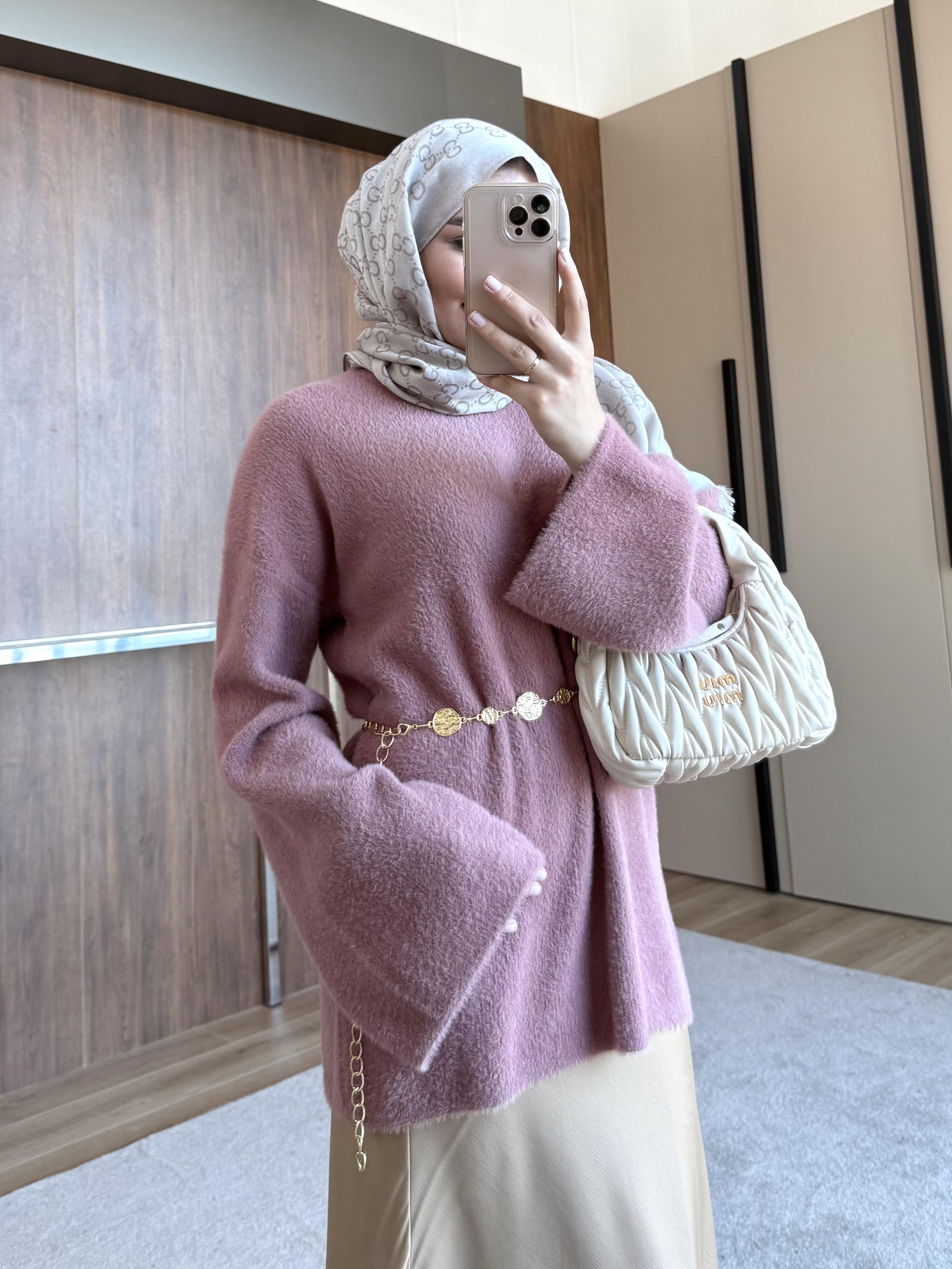 SALAŞ KOL YOMUŞ BLUZ  GÜL KURUSU