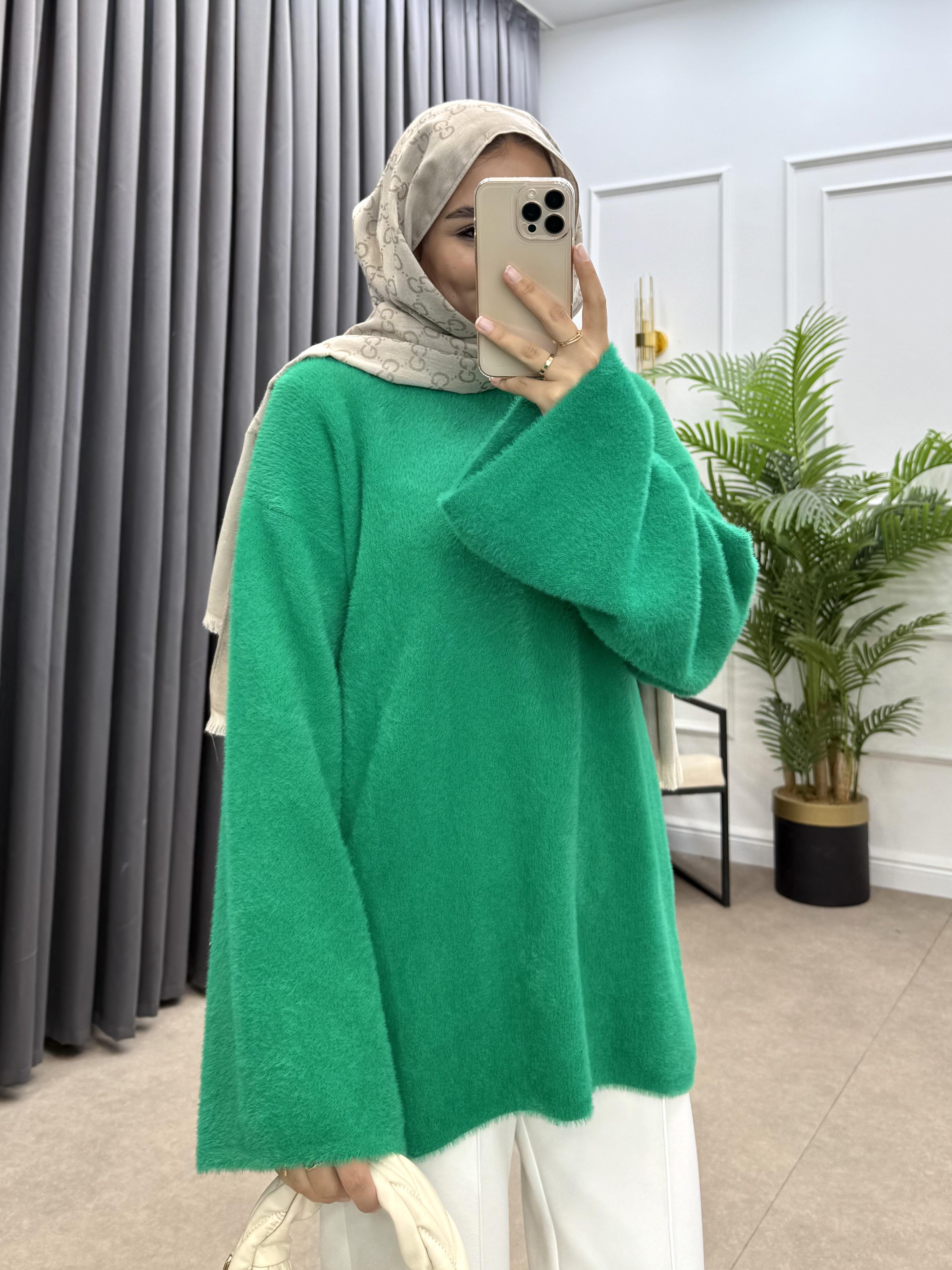 SALAŞ KOL YOMUŞ BLUZ YEŞİL