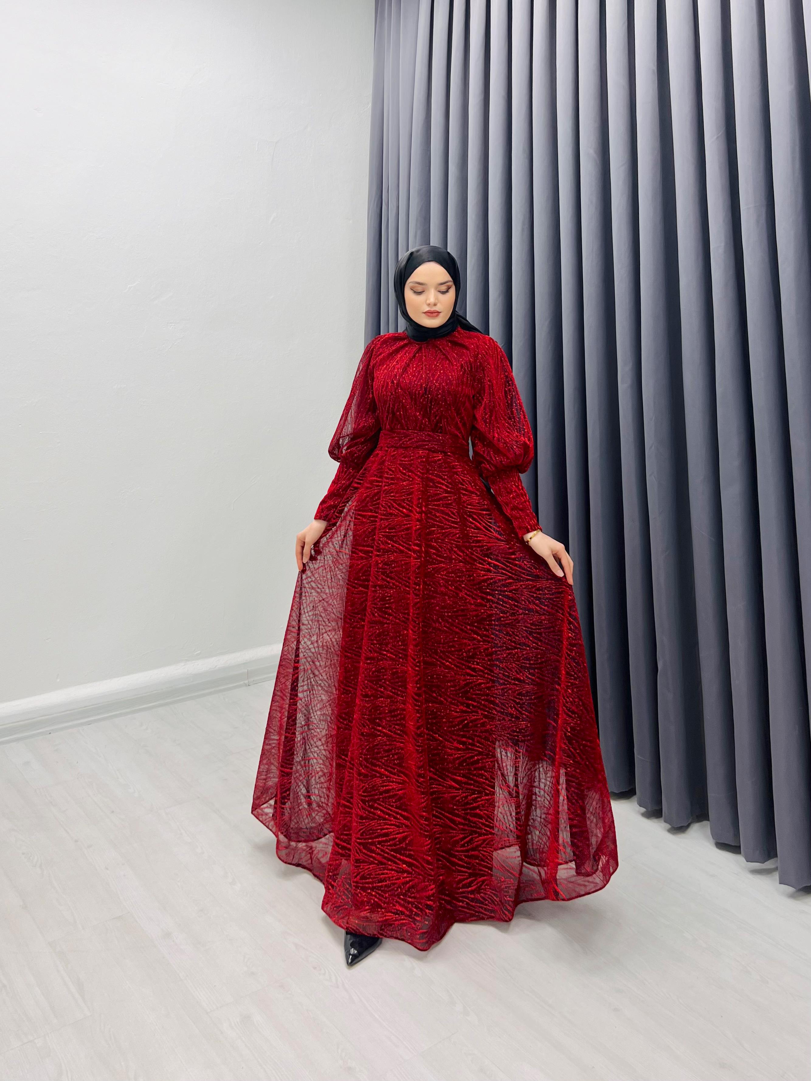 SARAY SİMLİ ABİYE BORDO