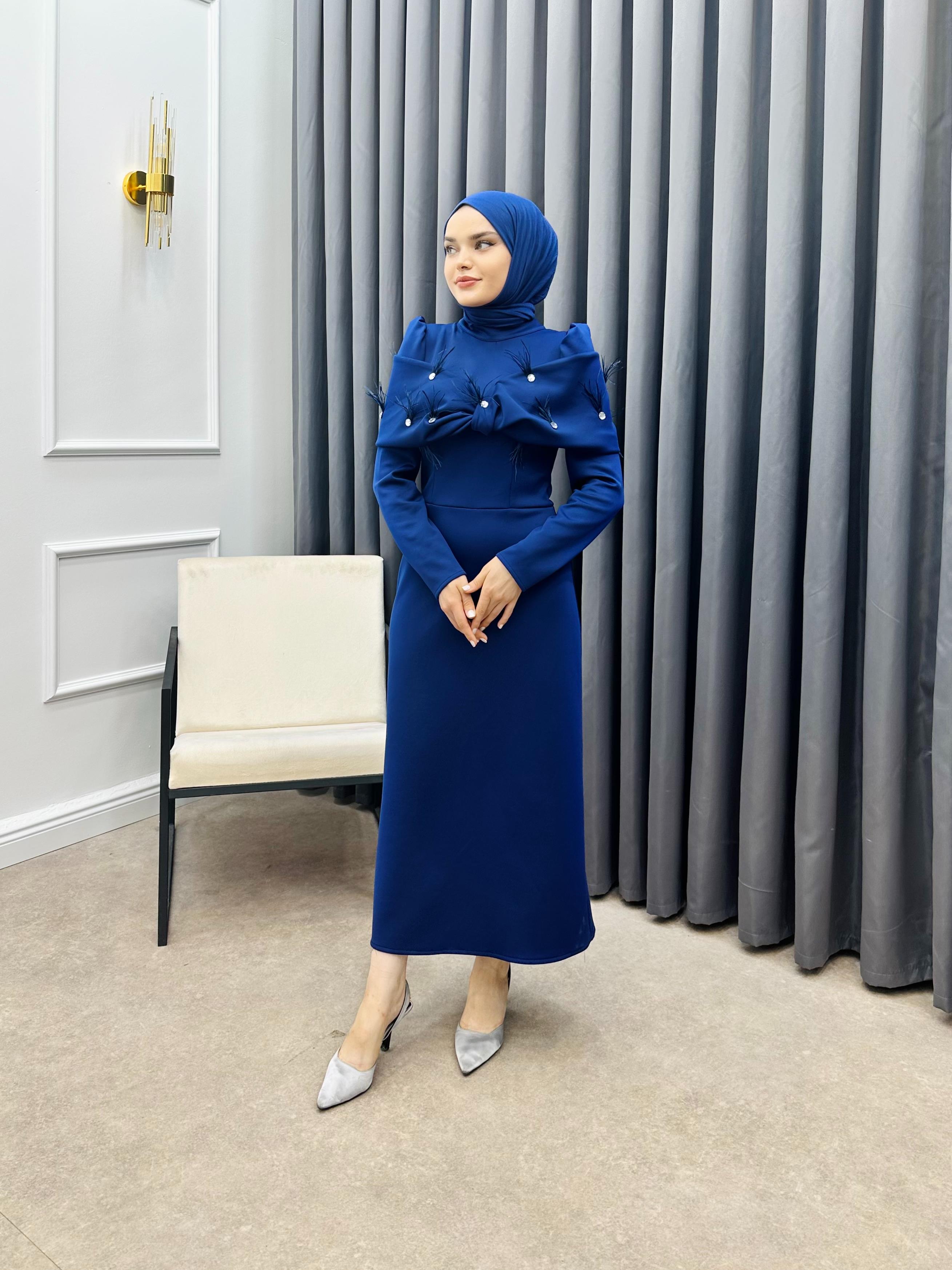 SCUBA TASARIM ELBİSE LACİVERT