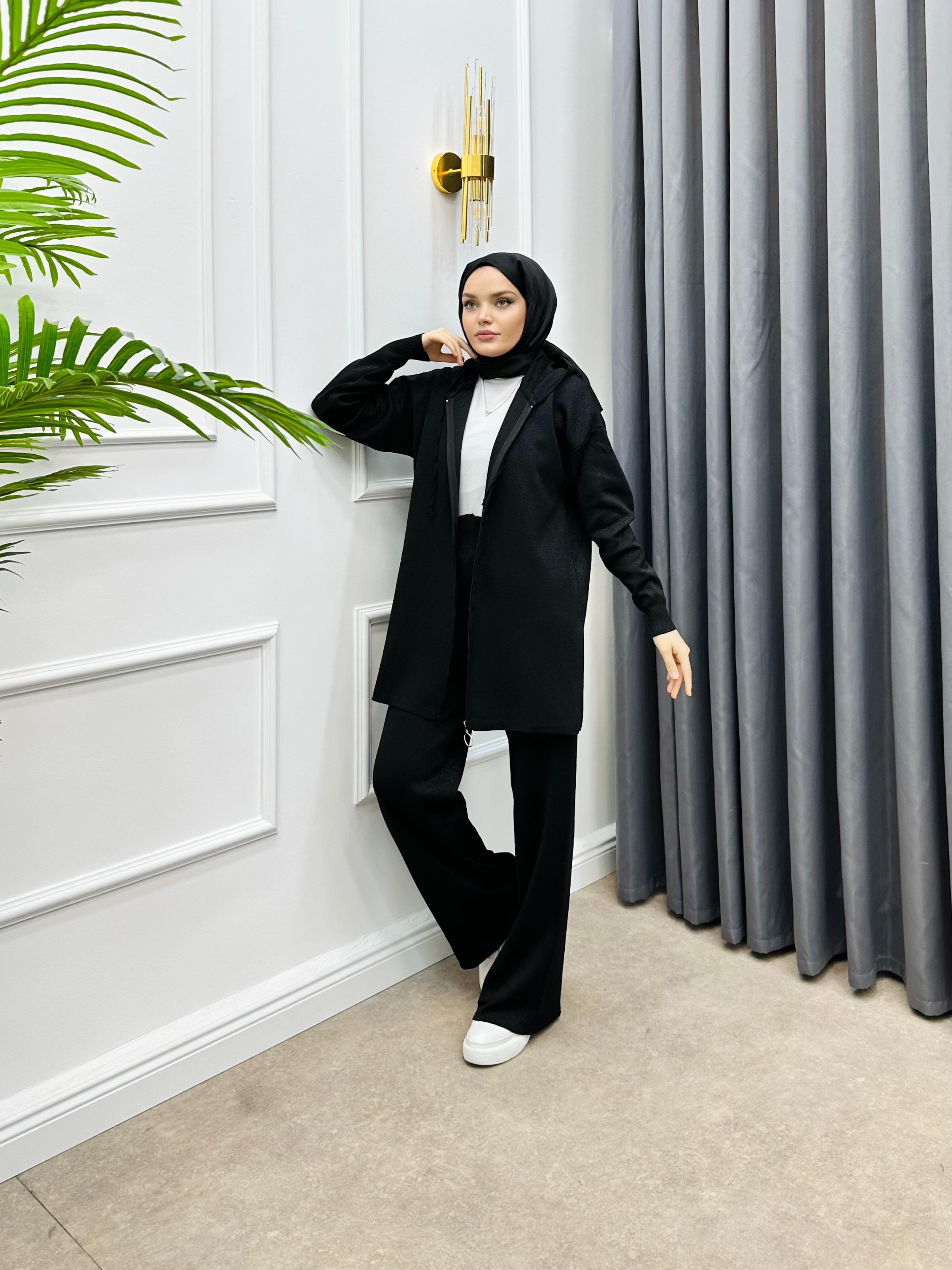 SİMLİ ÇELİK ÖRME TAKIM SİYAH