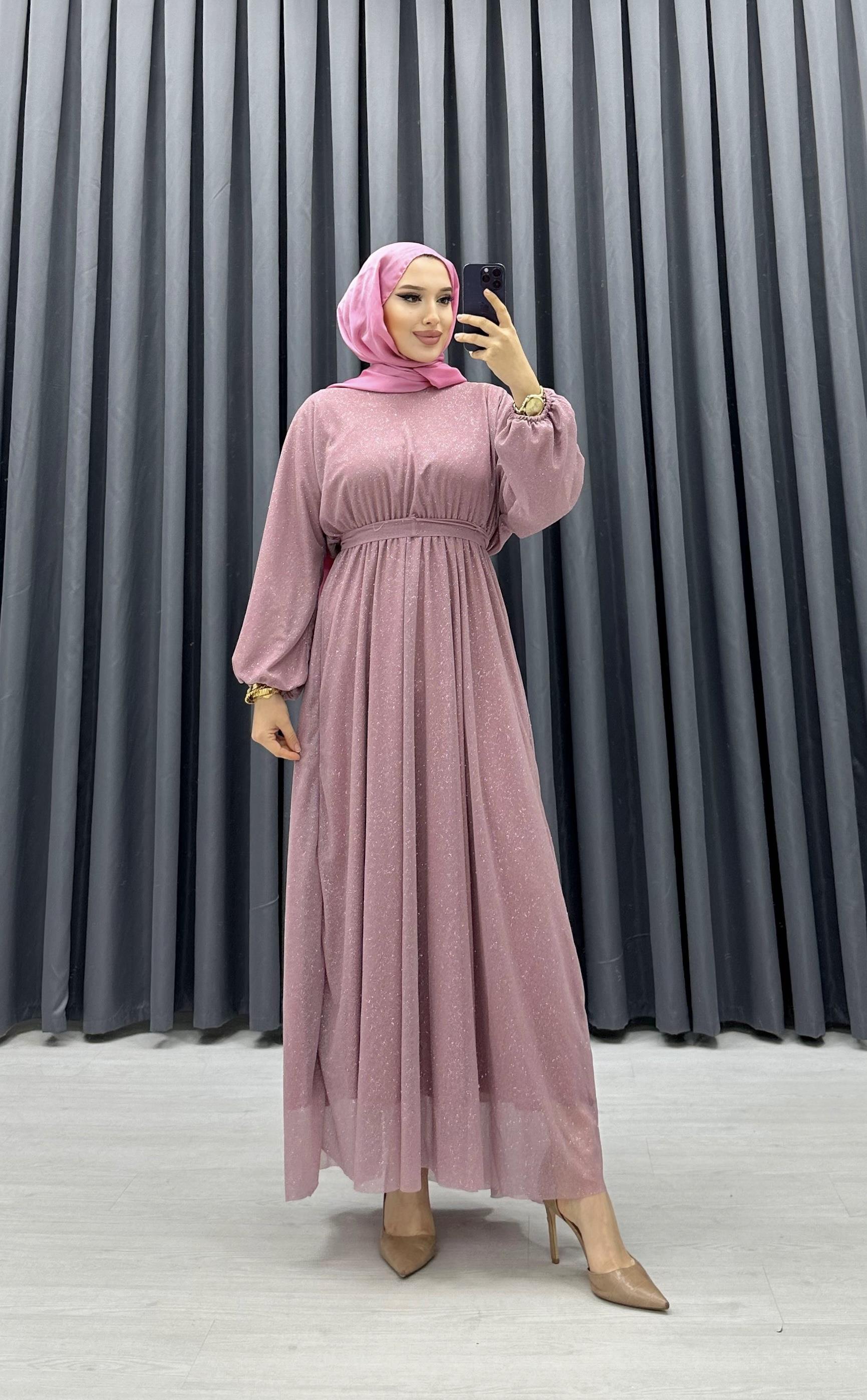 SİMLİ TÜL ELBİSE AÇIK MÜRDÜM