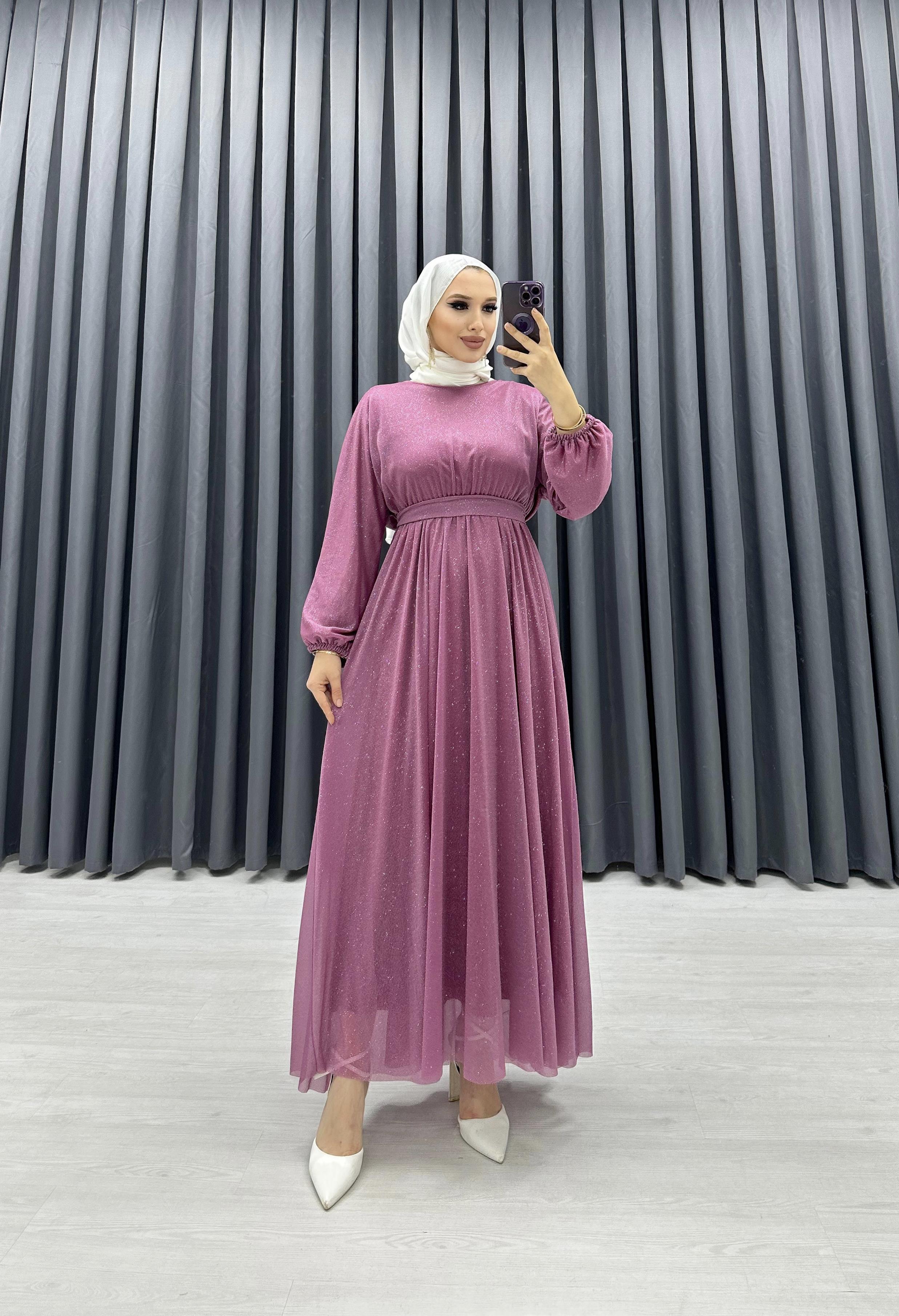 SİMLİ TÜL ELBİSE FACU PEMBE