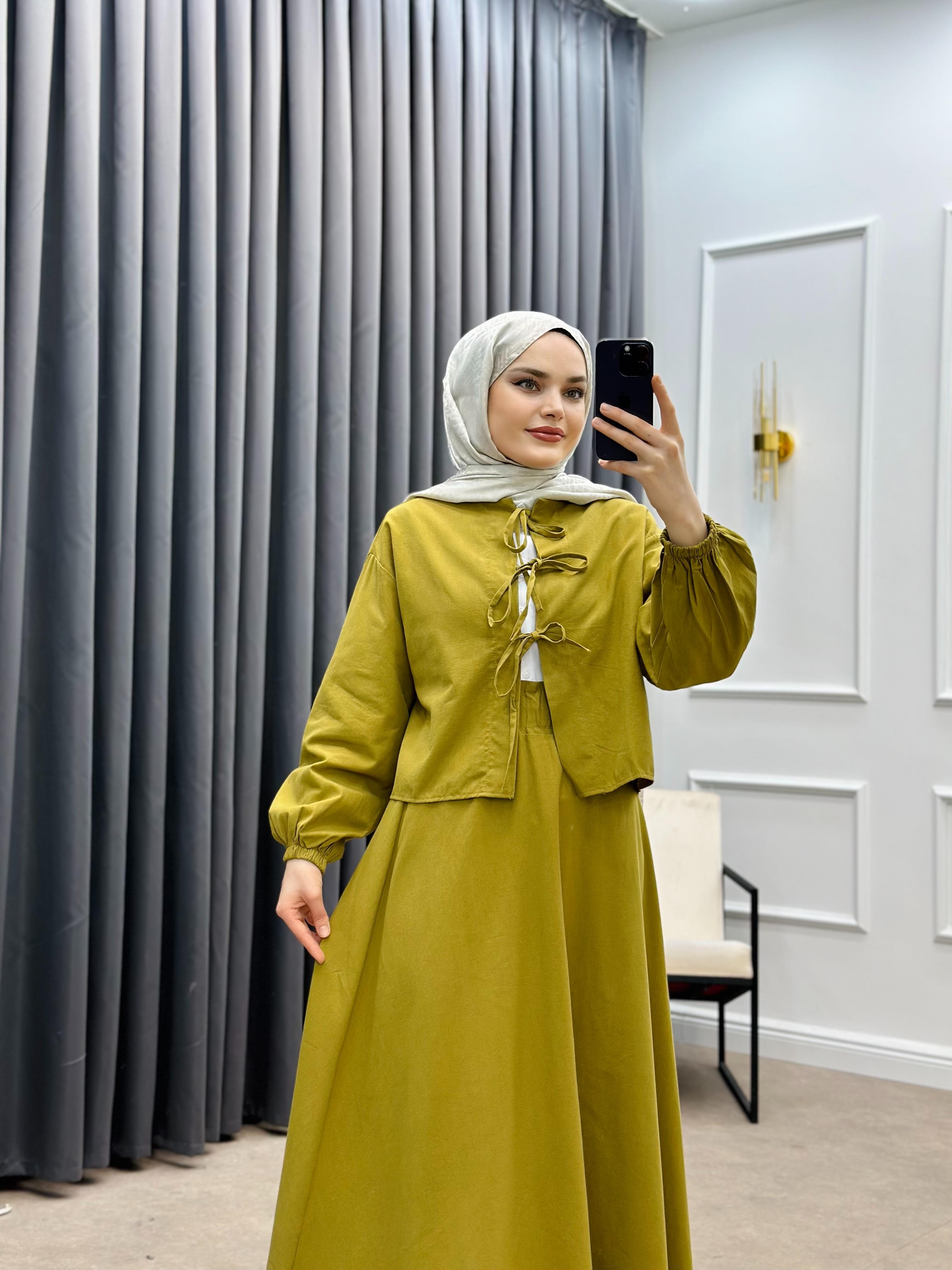 SOVE ETEKLİ KETEN TAKIM YAĞ YEŞİLİ