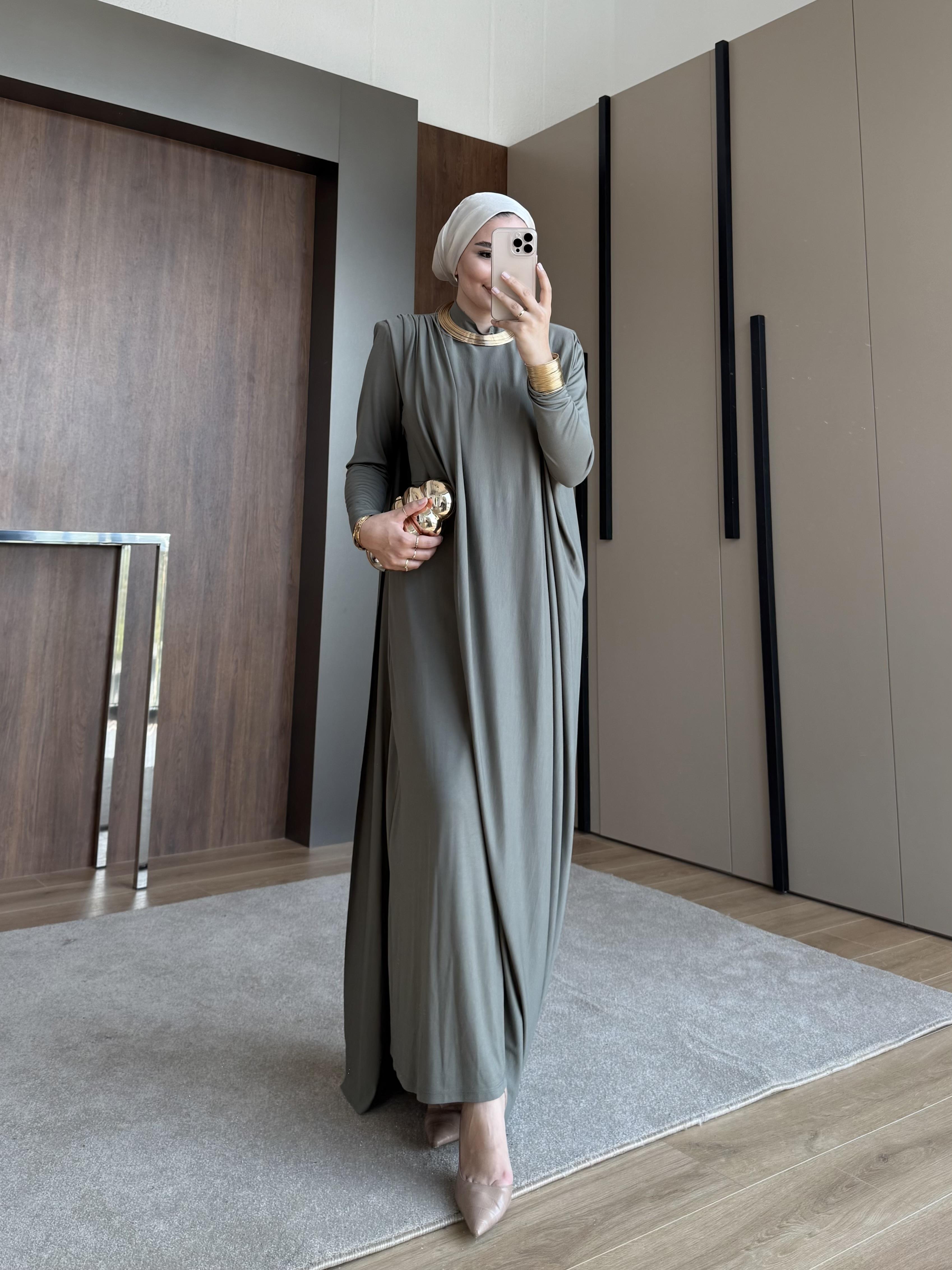 TABA KEMERLİ PENYE ELBİSE HAKİ