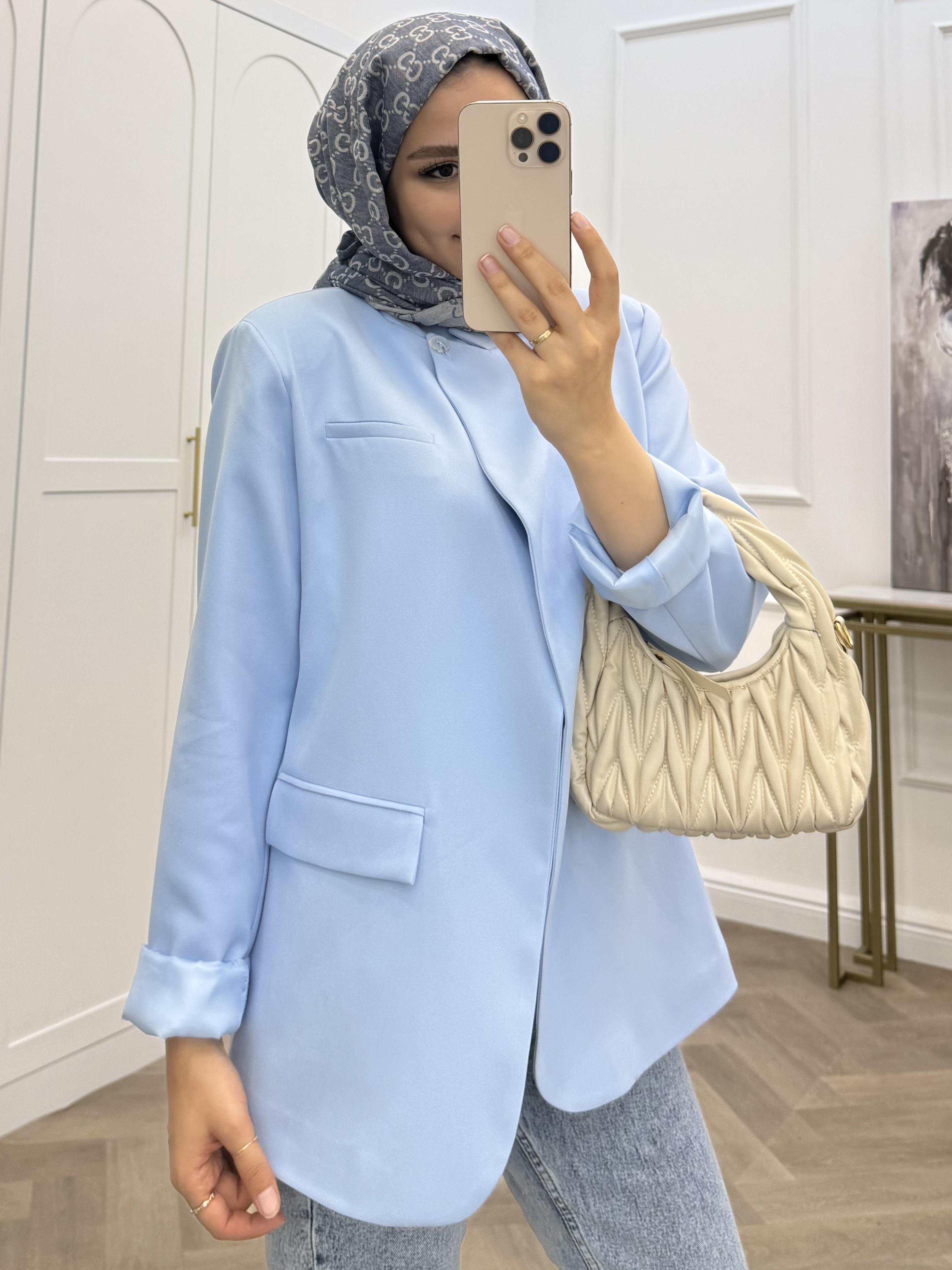 TEK DÜĞMELİ BLAZER CEKET BEBE MAVİSİ
