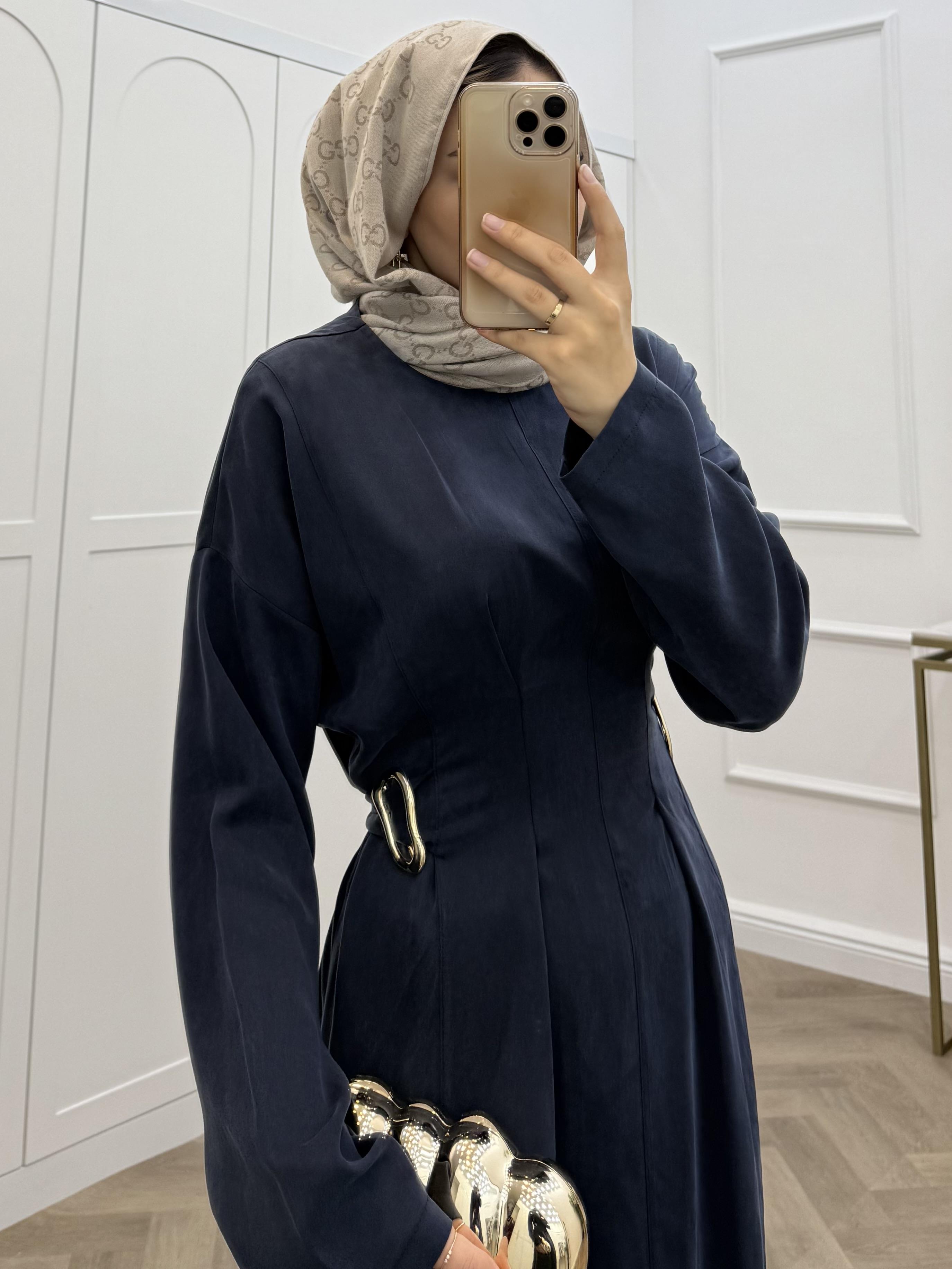 TOKALI MODAL ELBİSE LACİVERT