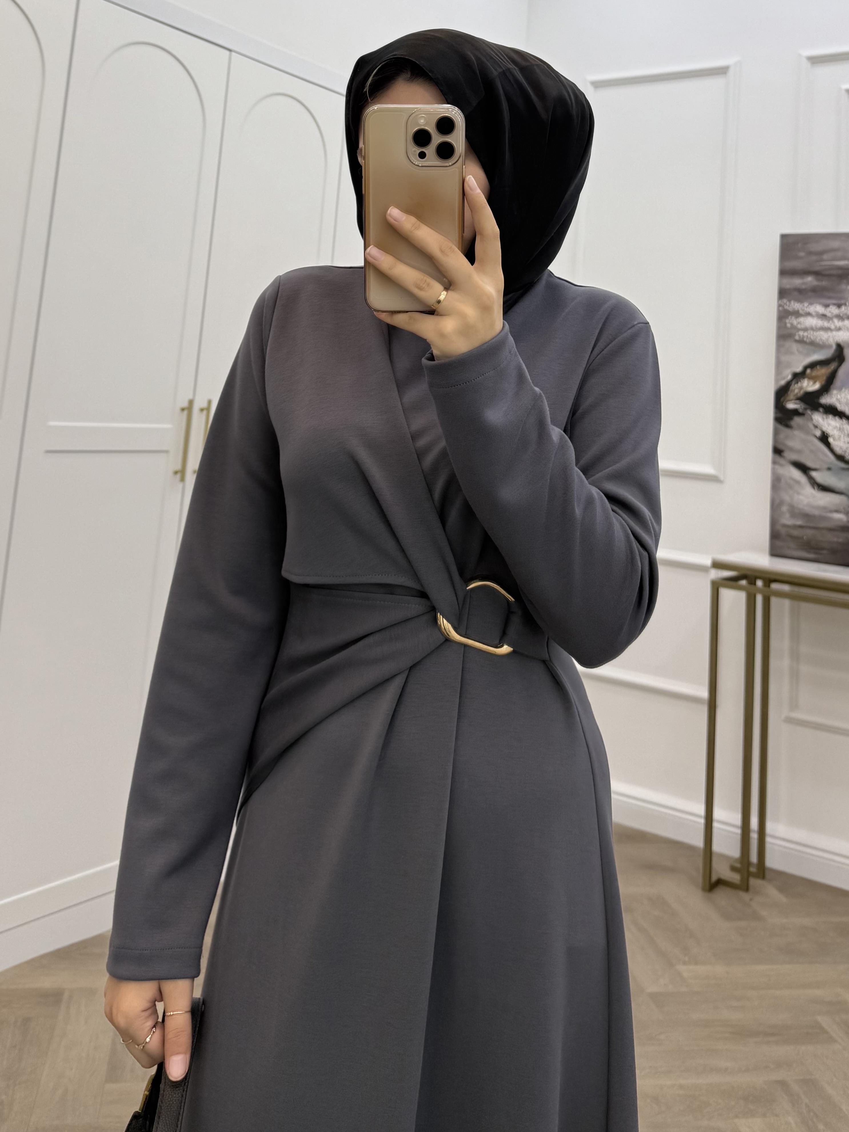 TOKALI OYSHO ELBİSE FÜME